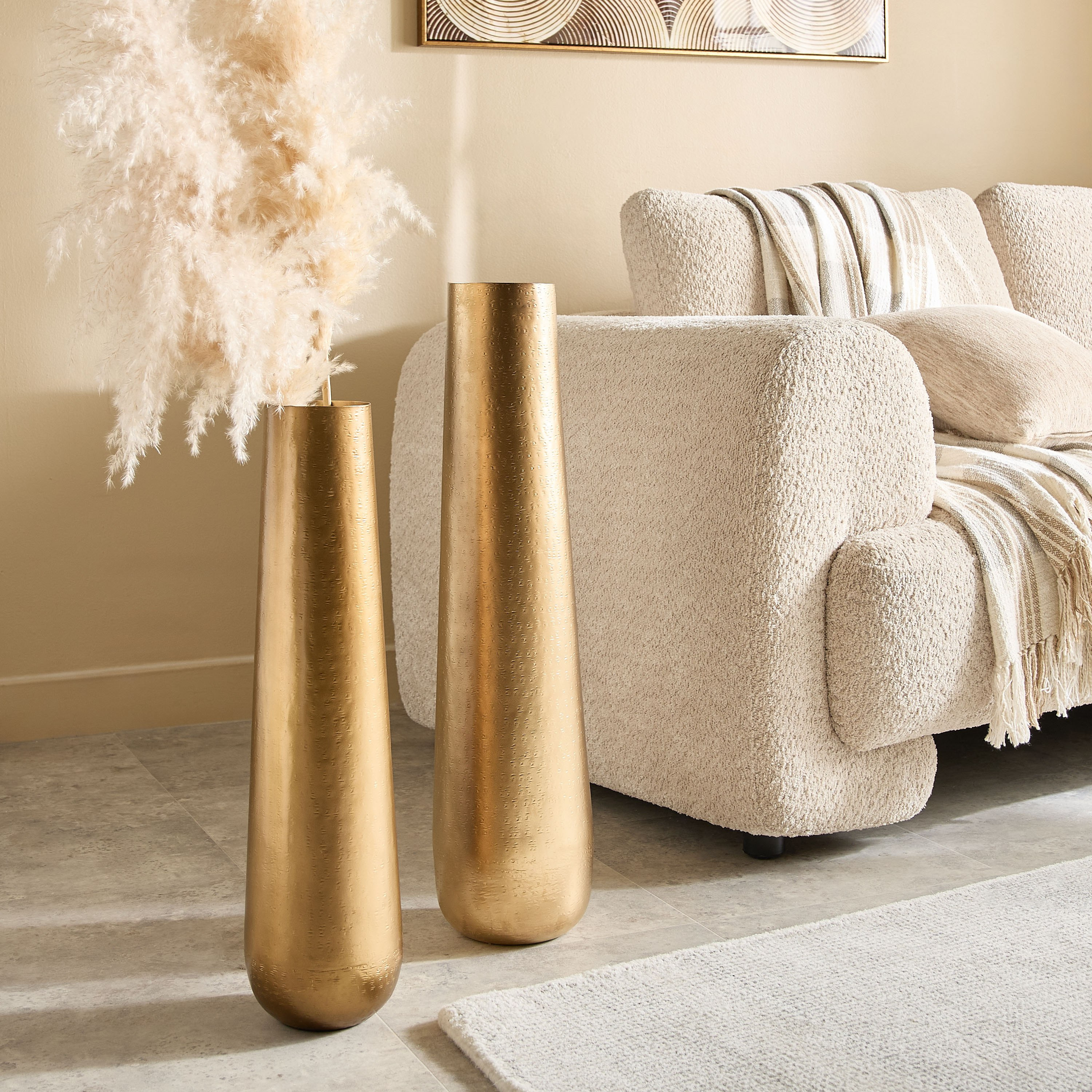 Arizona Metal Grit Hammered Floor Vase - 15x15x58 cm-hbxbedroom-decorandaccessories-vases-image-4