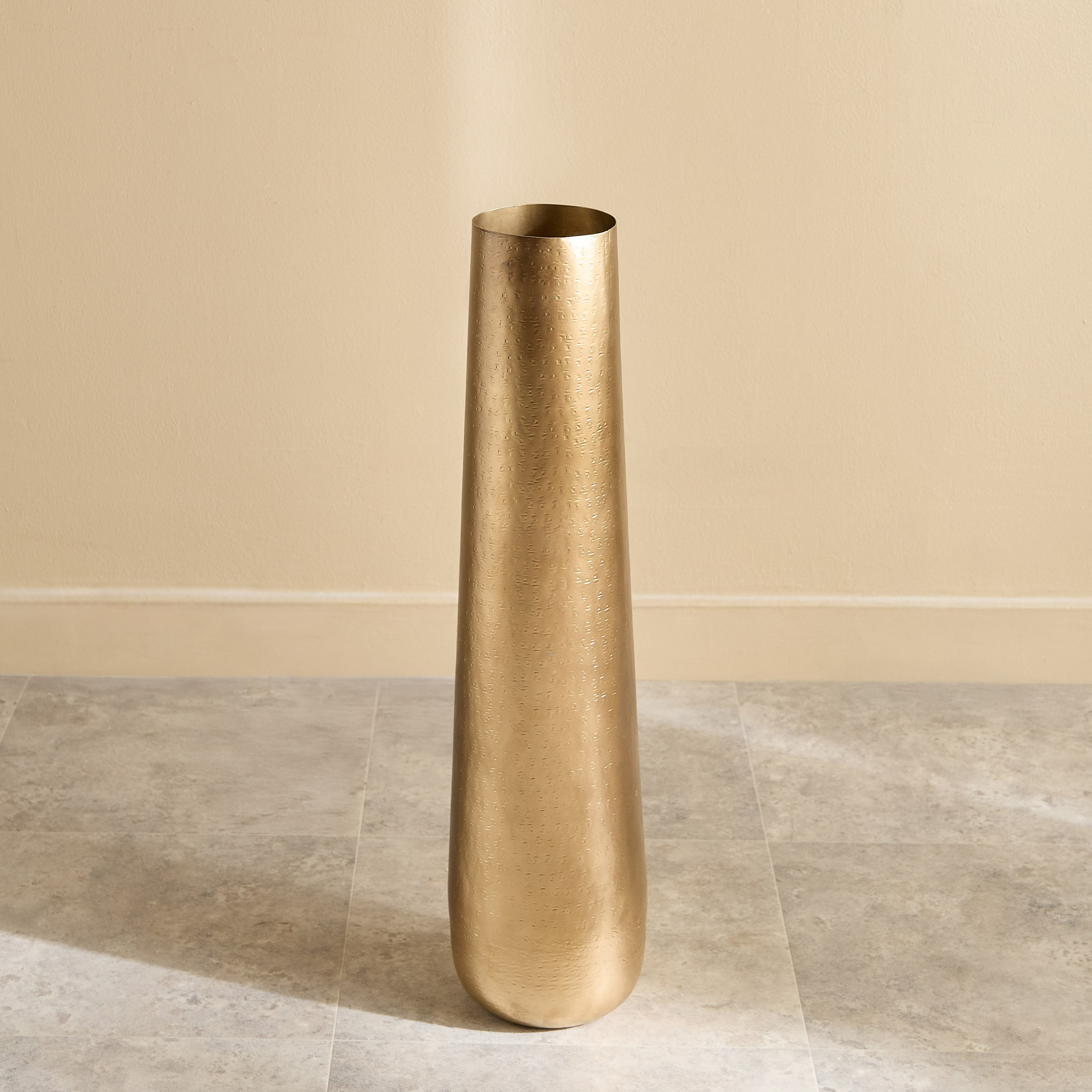 Arizona Metal Grit Hammered Floor Vase - 17x17x69 cm-hbxbedroom-decorandaccessories-vases-image-2