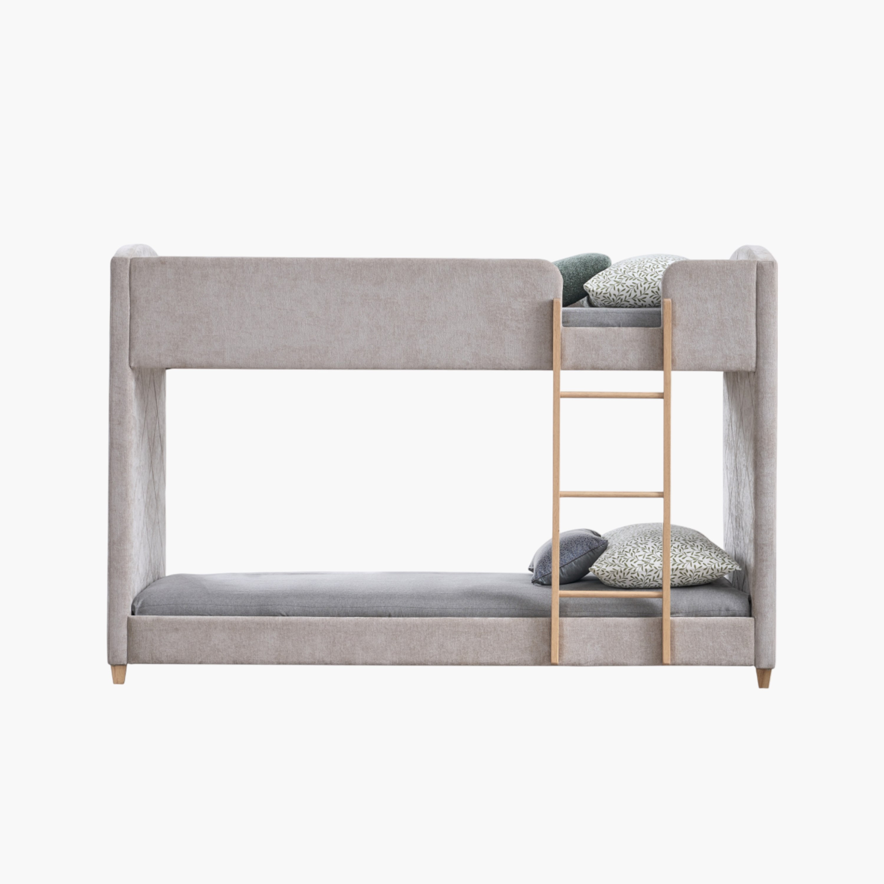 Curvy Upholstered Single Bunk Bed - 90x200 cm-hbxkidsandyouth-bedsandbedsets-beds-single-image-2