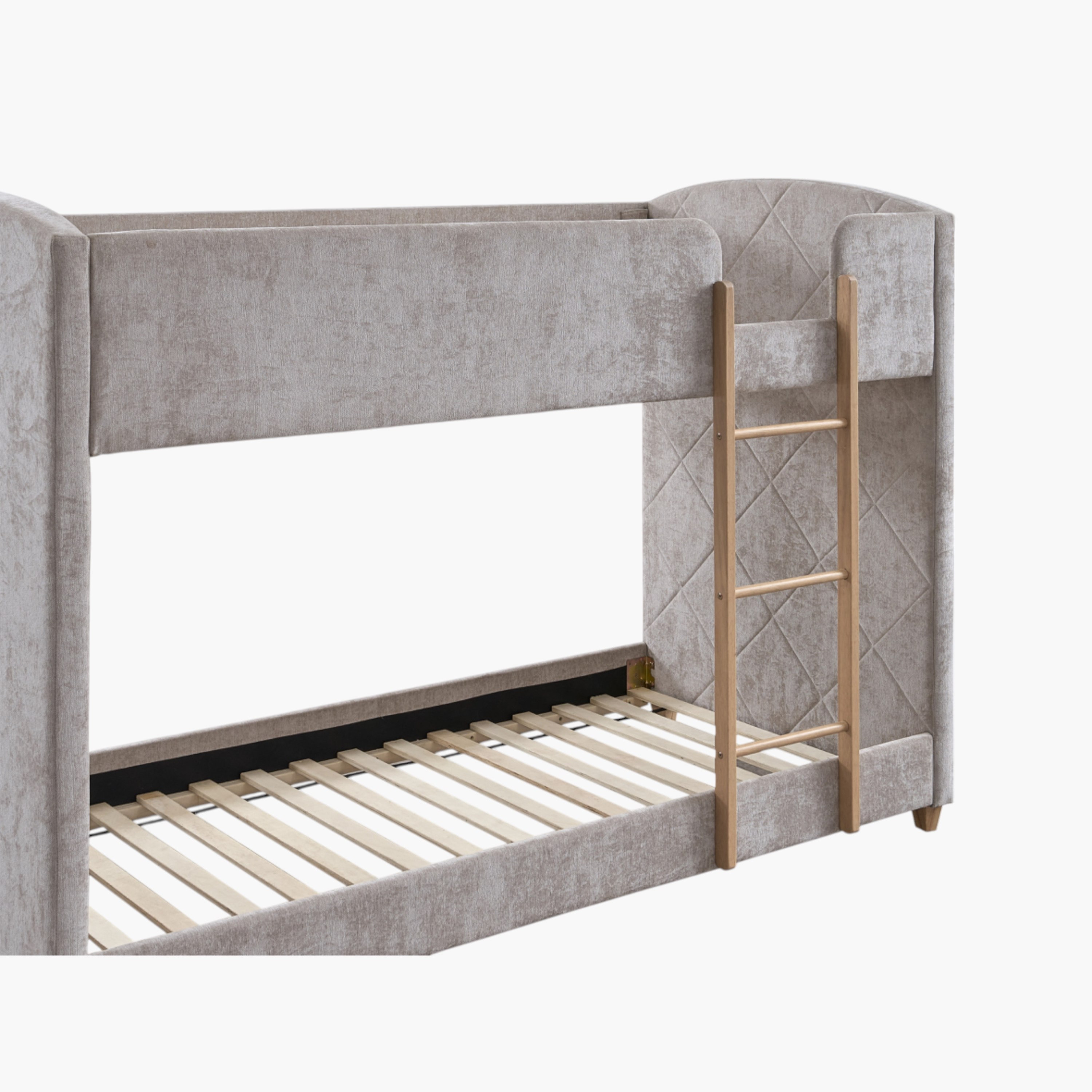 Curvy Upholstered Single Bunk Bed - 90x200 cm-hbxkidsandyouth-bedsandbedsets-beds-single-image-3