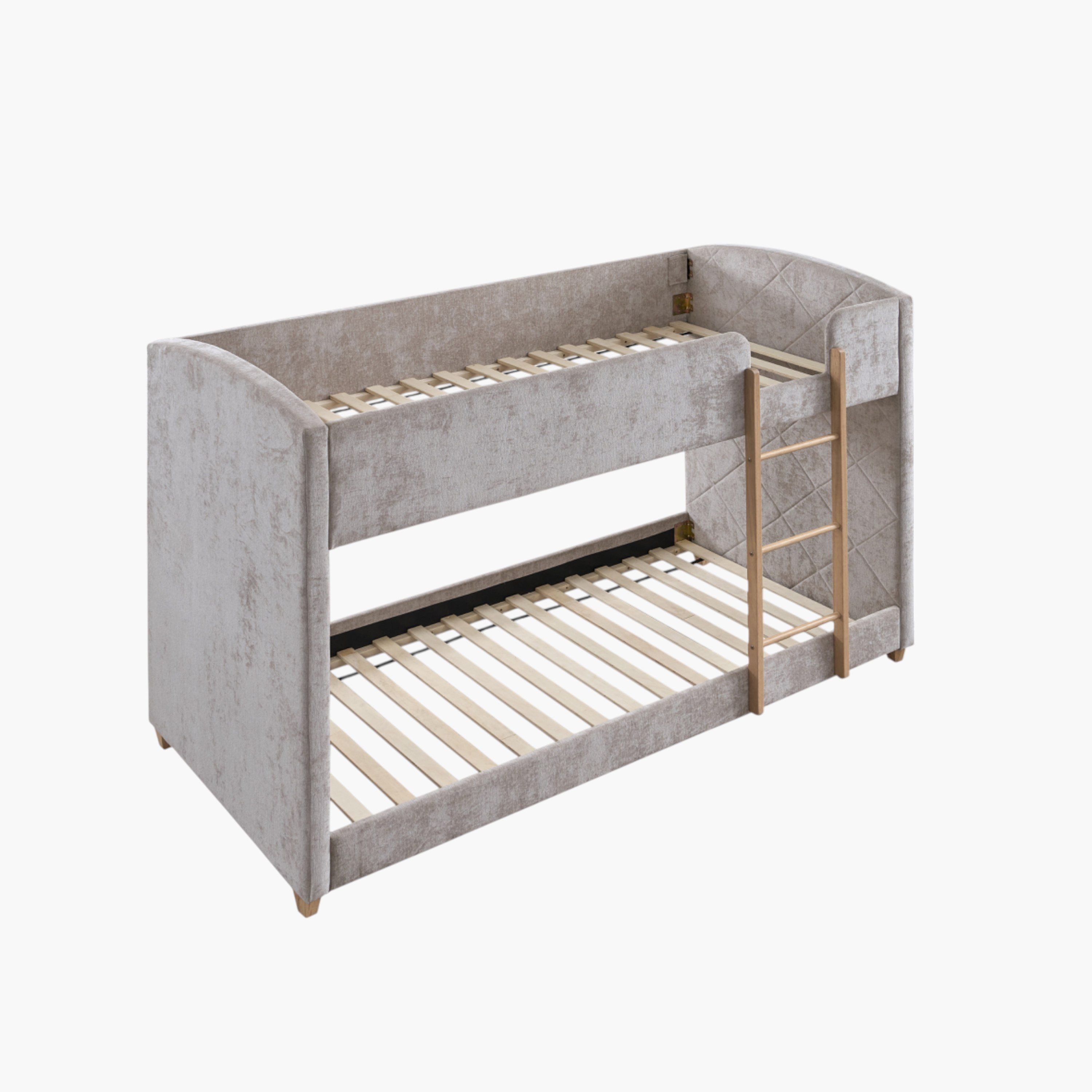 Curvy Upholstered Single Bunk Bed - 90x200 cm-hbxkidsandyouth-bedsandbedsets-beds-single-image-4