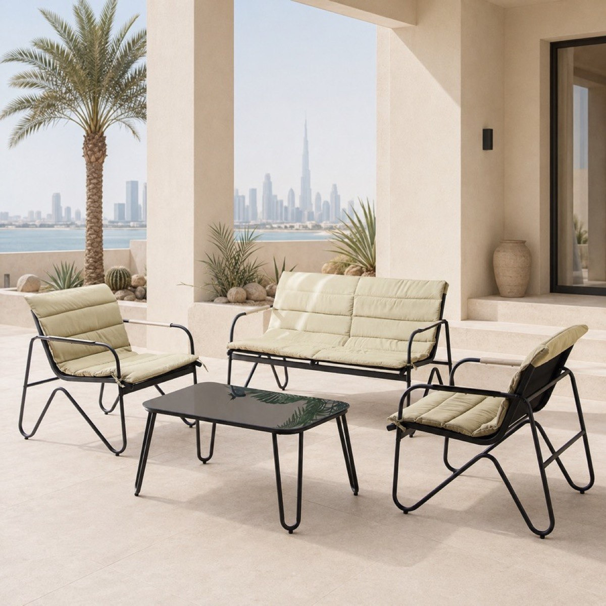 Vera Tribeca Outdoor 2+1+1 Seater Sofa Set with Coffee Table and Cushion-hbxoutdoor-hbxoutdoorfurniture-sofasets-image-1
