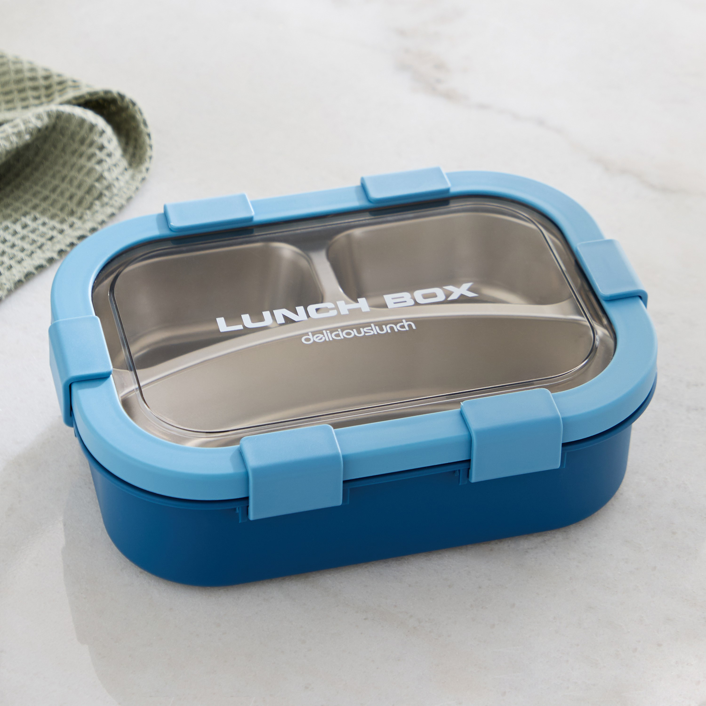 صندوق غداء 3 أقسام ستانليس ستيل مع ملعقة وشوكة - 850 مل-hbxhomeware-kitchenware-lunchbagsandboxes-image-1