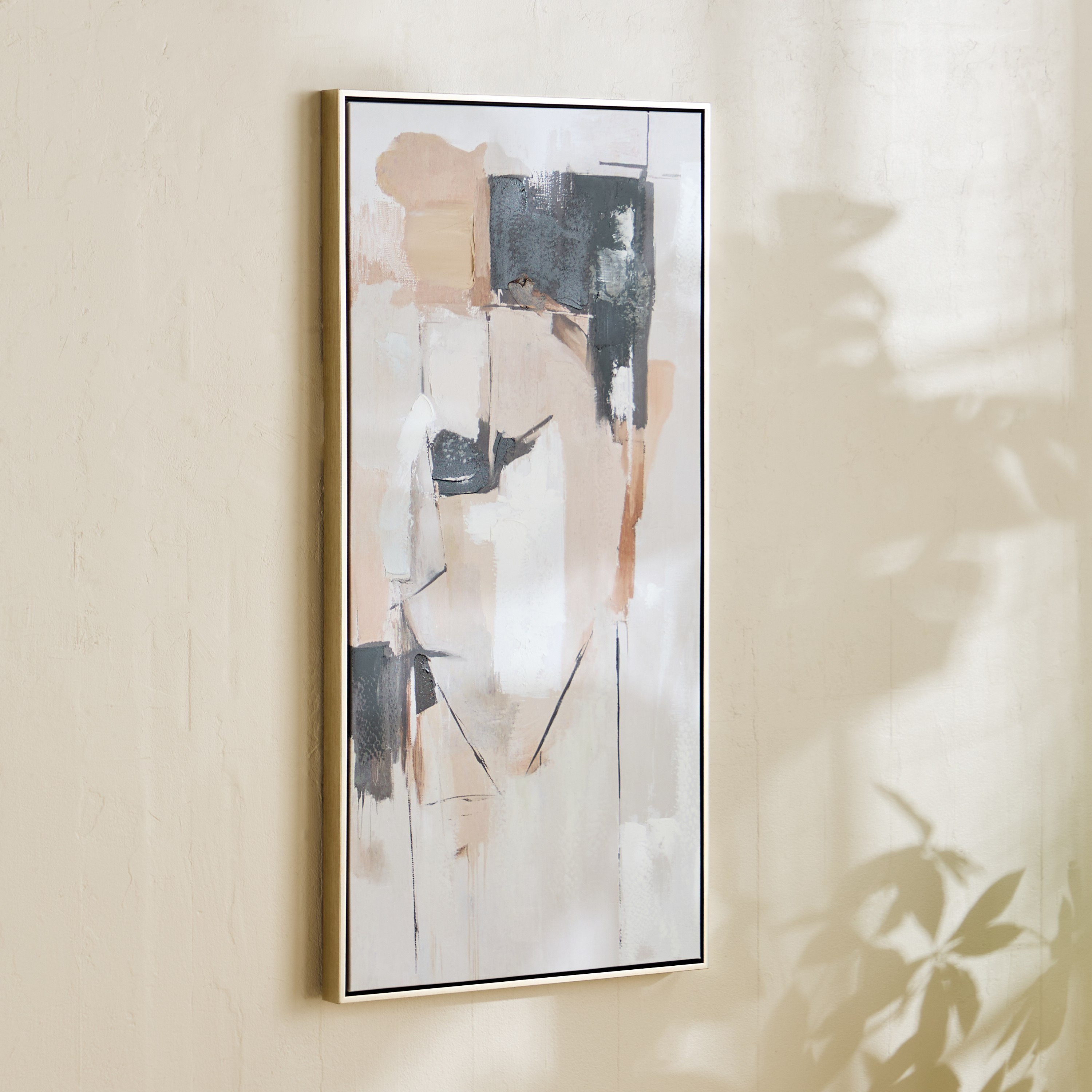 زينة حائط كانفاس تجريدية مؤطرة مرسومة يدويًا من فيفيد - 50x100 سم-hbxhomeware-hbxdecorandfurnishings-image-1