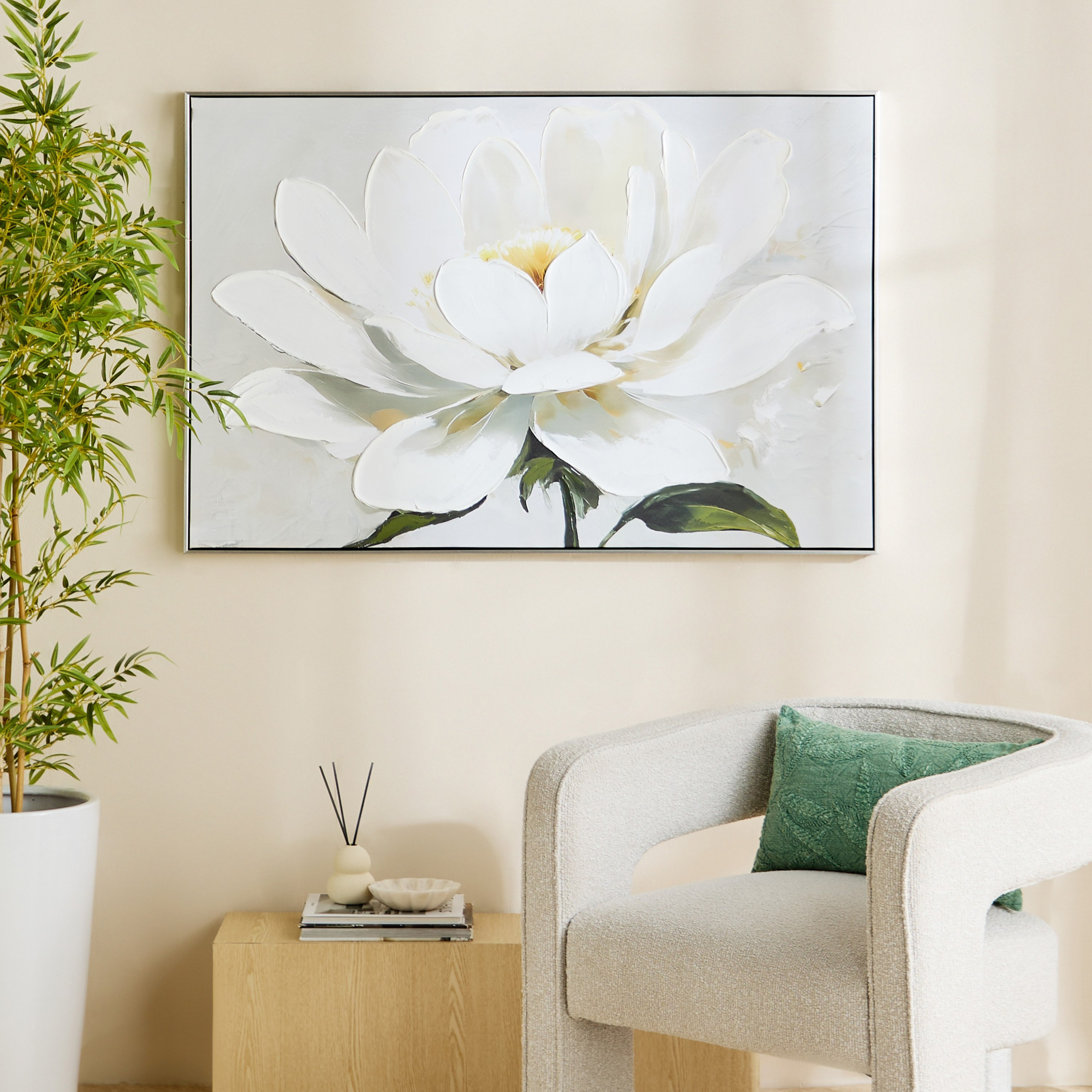 Vivid Framed 60% Hand-Painted Flower Canvas Art with Solid Wood Stretcher - 80x120 cm-PROMO_HB_AE_B1G1_250925-image-4