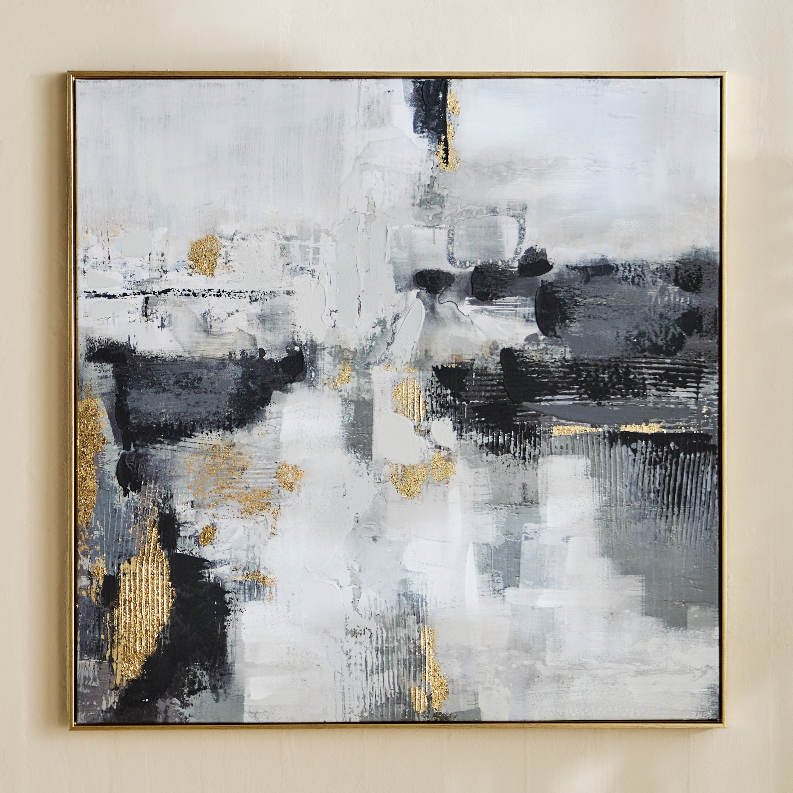 Vivid Framed 60% Hand Painted Abstract Canvas Art with Stretcher - 80x80 cm-PROMO_HB_AE_B1G1_250925-image-2