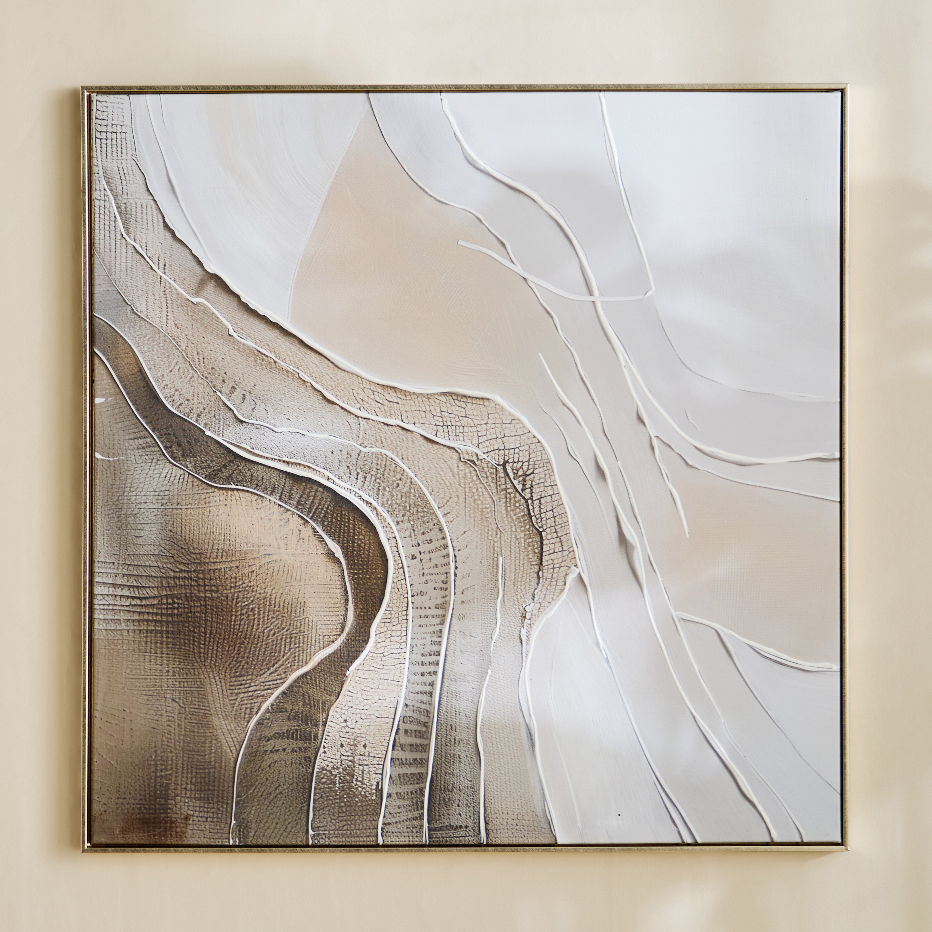 Vivid Framed 60% Hand Painted Abstract Canvas Art with Stretcher - 80x80 cm-PROMO_HB_AE_B1G1_250925-image-2