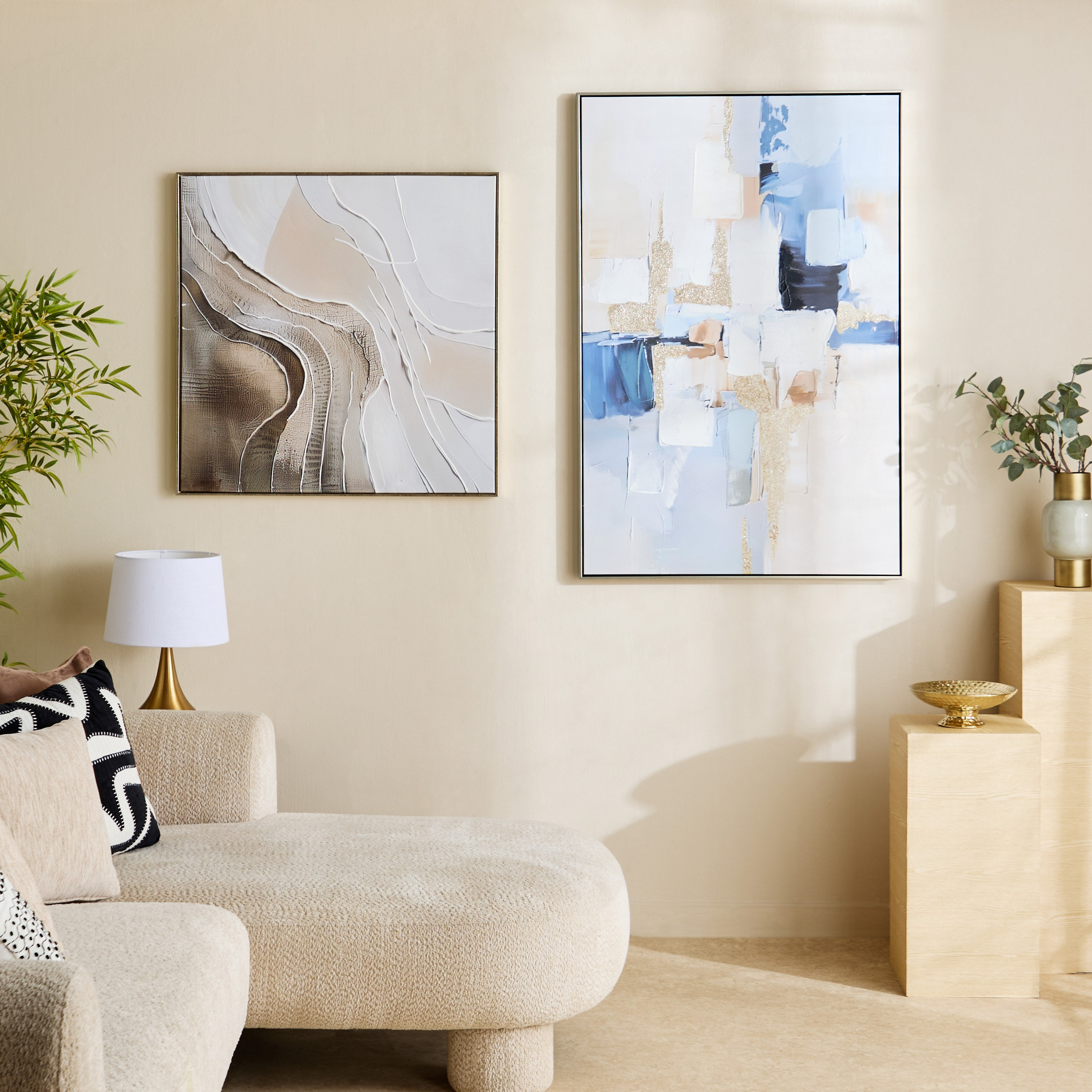 Vivid Framed 60% Hand Painted Abstract Canvas Art with Stretcher - 80x80 cm-PROMO_HB_AE_B1G1_250925-image-4