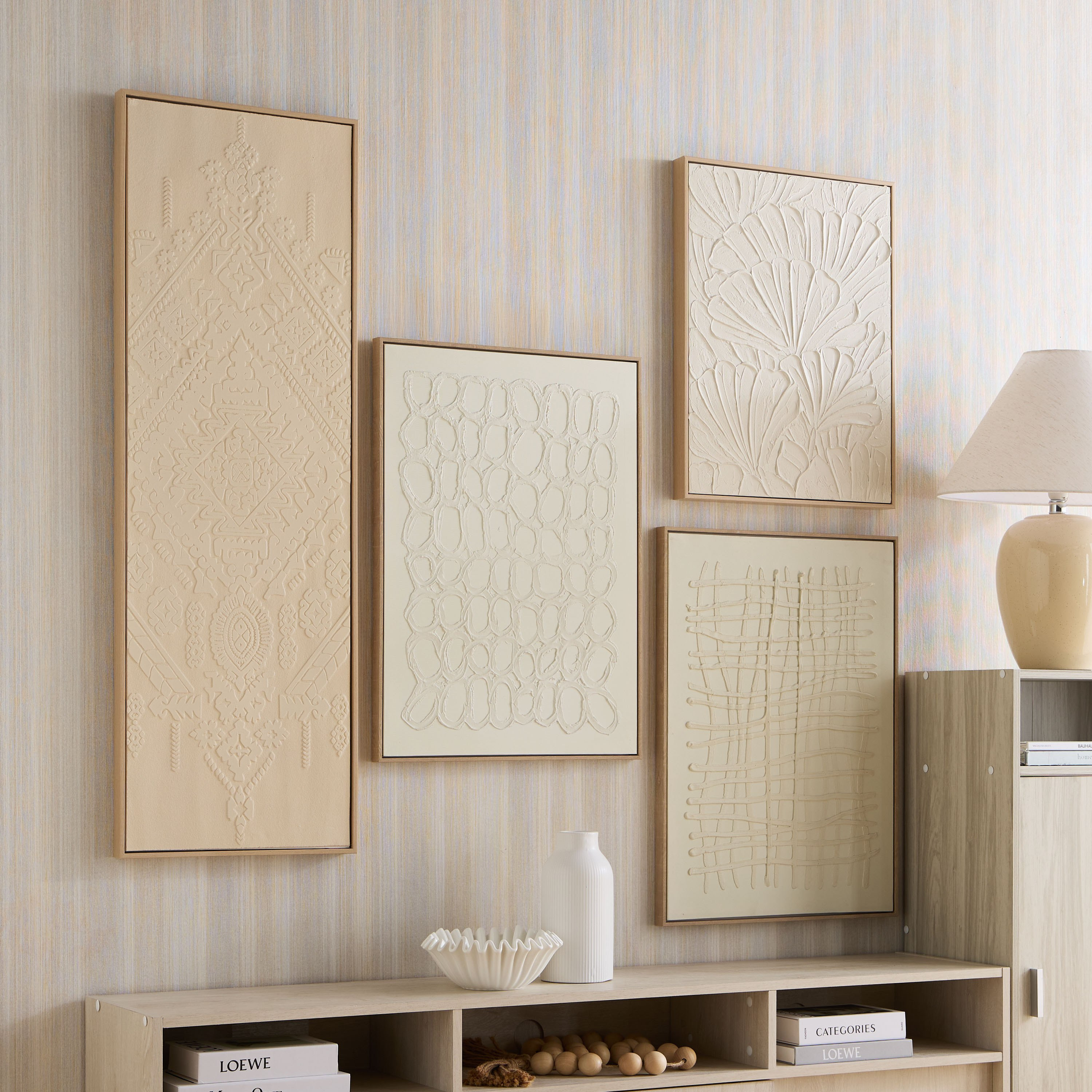 Latigo 3D Framed Foam Board Wall Art With Ethnic Plaster - 40x120x4 cm-PROMO_HB_AE_B1G1_250925-image-4