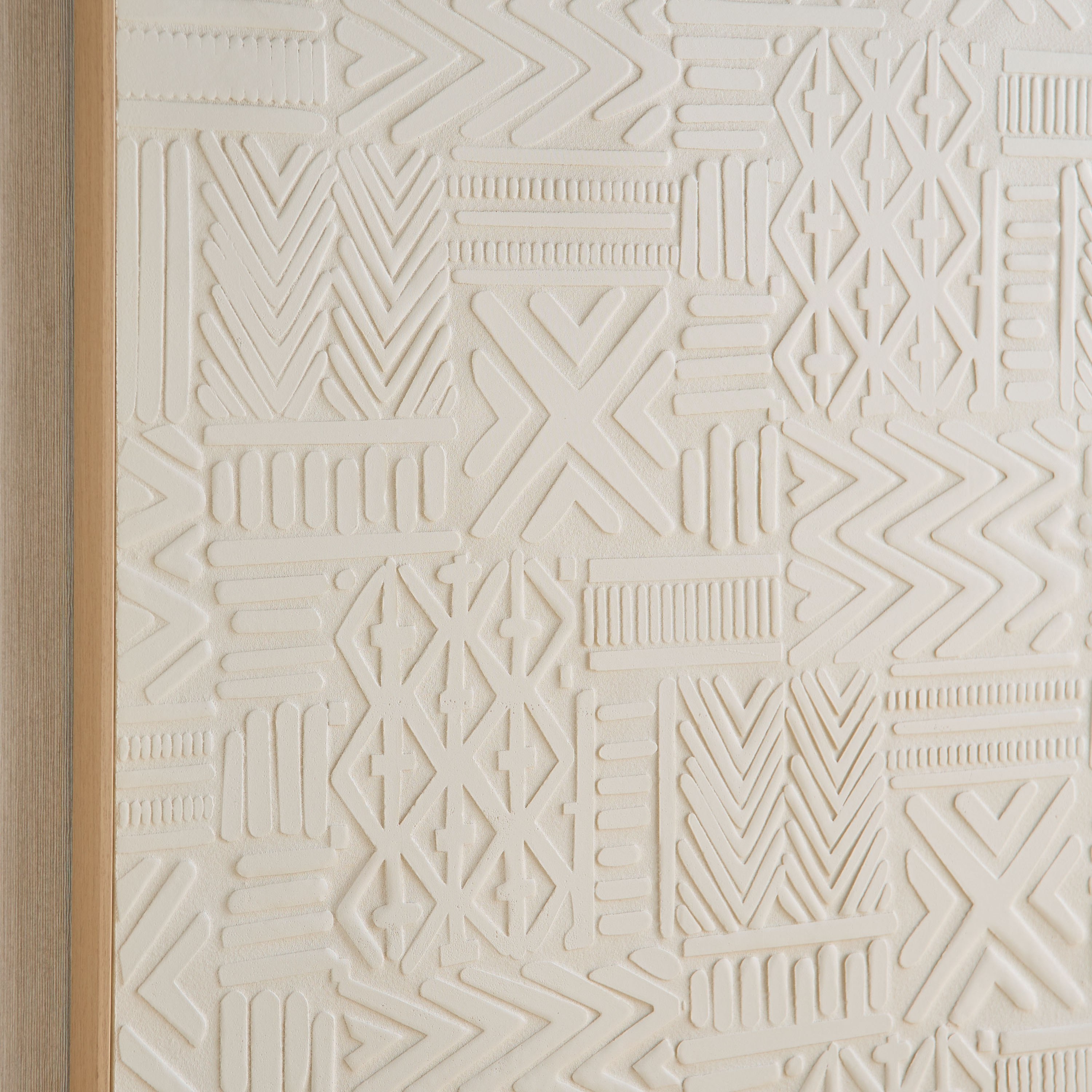 Latigo 3D Framed Foam Board Wall Art with Geometric Plaster - 80x80x4 cm-hbxhomeware-hbxdecorandfurnishings-image-3