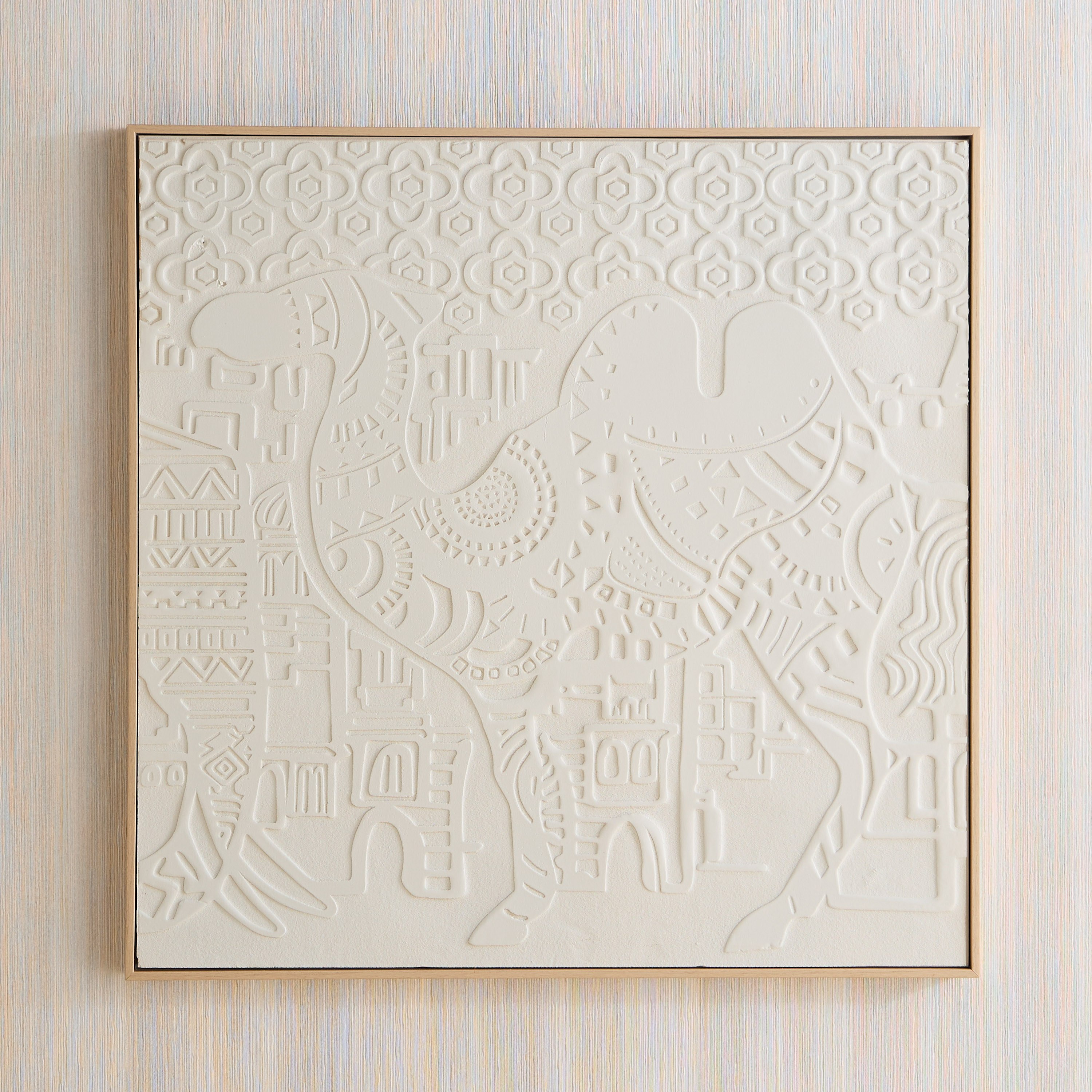 Latigo 3D Framed Foam Board Wall Art with Camel Plaster - 80x80x3.5 cm-hbxhomeware-hbxdecorandfurnishings-image-2