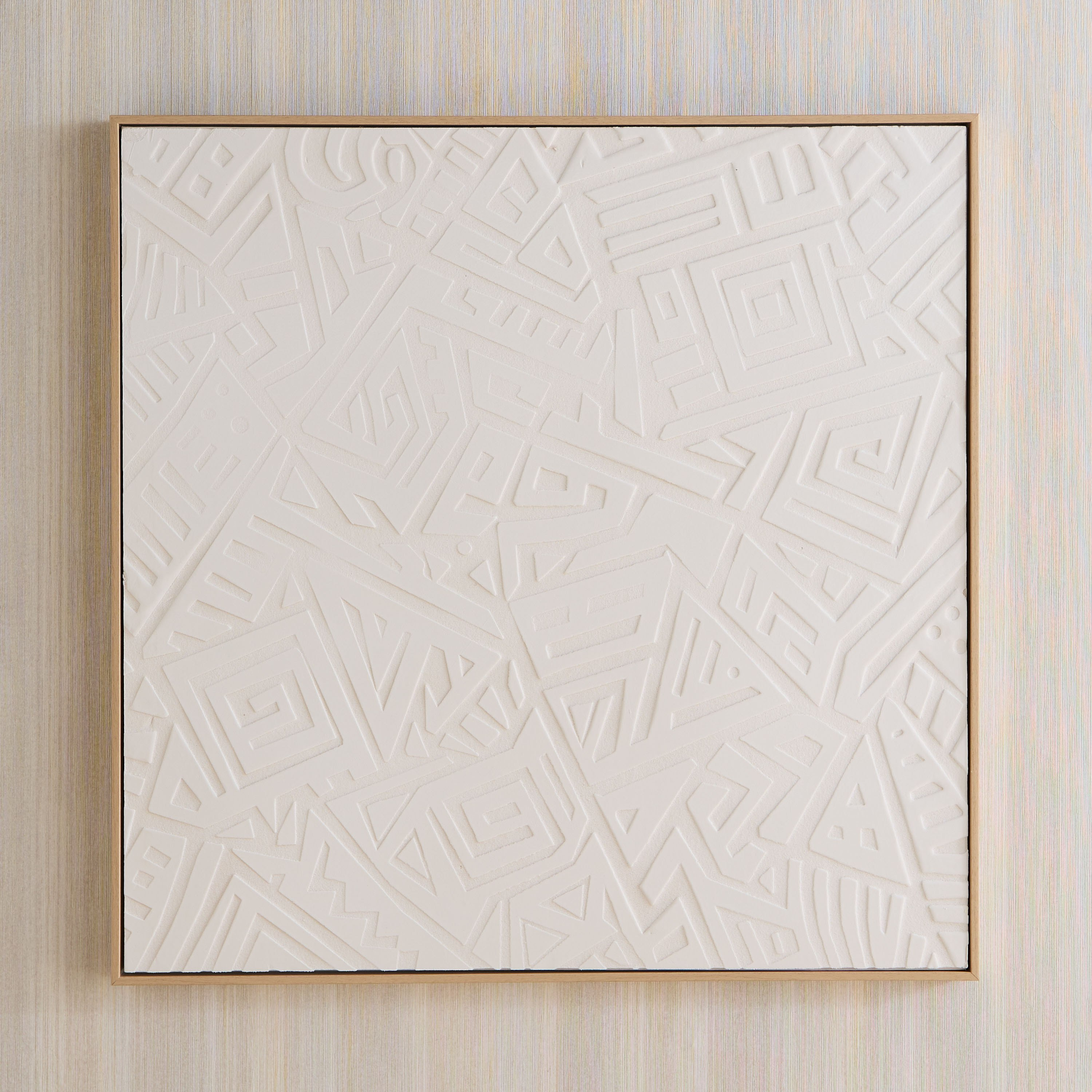 Latigo 3D Framed Foam Board Wall Art with Zig Zag Plaster - 80x80x4 cm-hbxhomeware-hbxdecorandfurnishings-image-2