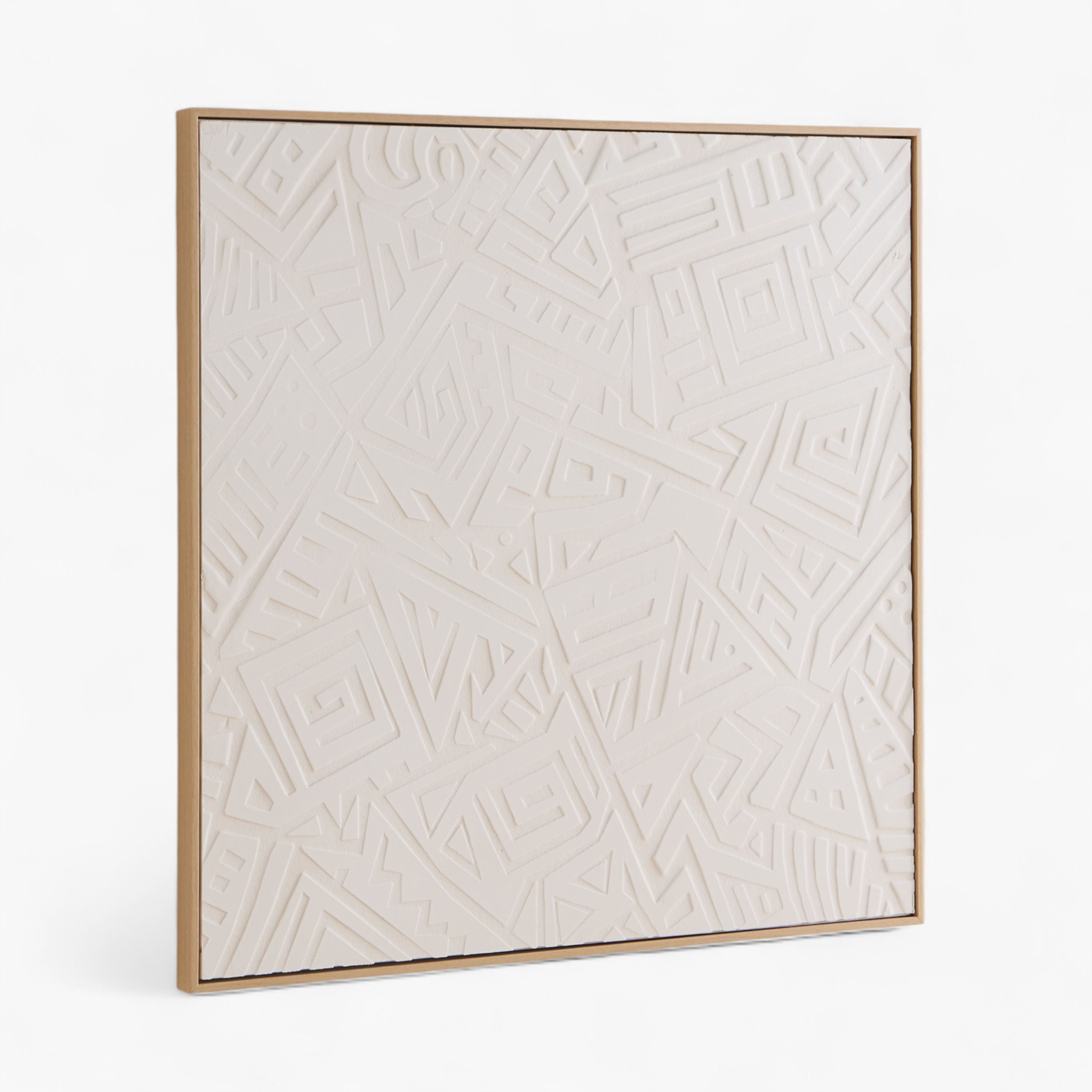 Latigo 3D Framed Foam Board Wall Art with Zig Zag Plaster - 80x80x4 cm-hbxhomeware-hbxdecorandfurnishings-image-5