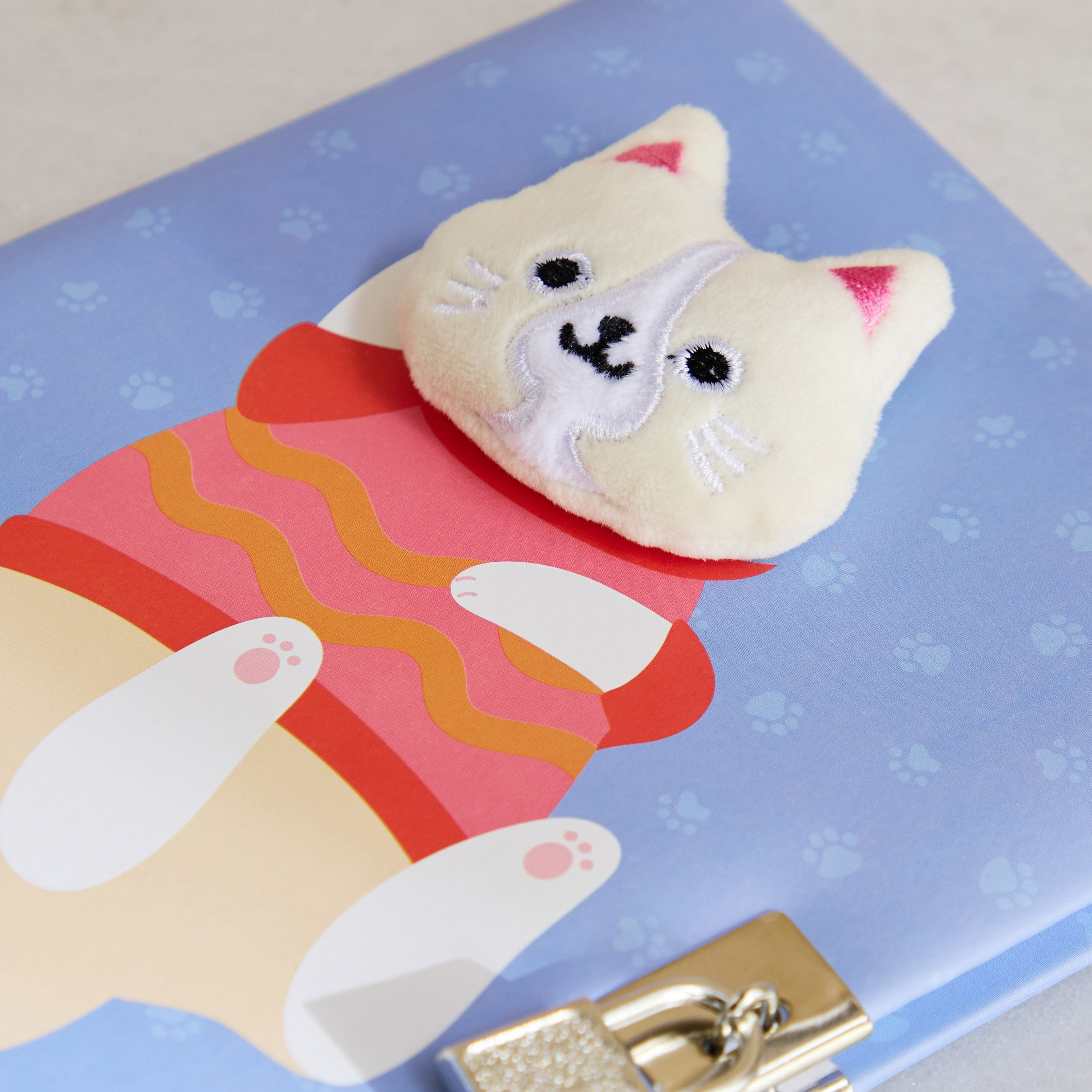 دفتر ملاحظات مقاس A5 بـ80 ورقة وجه قط مع قفل من سكربل-hbxkidsandyouth-playroom-stationery-image-3