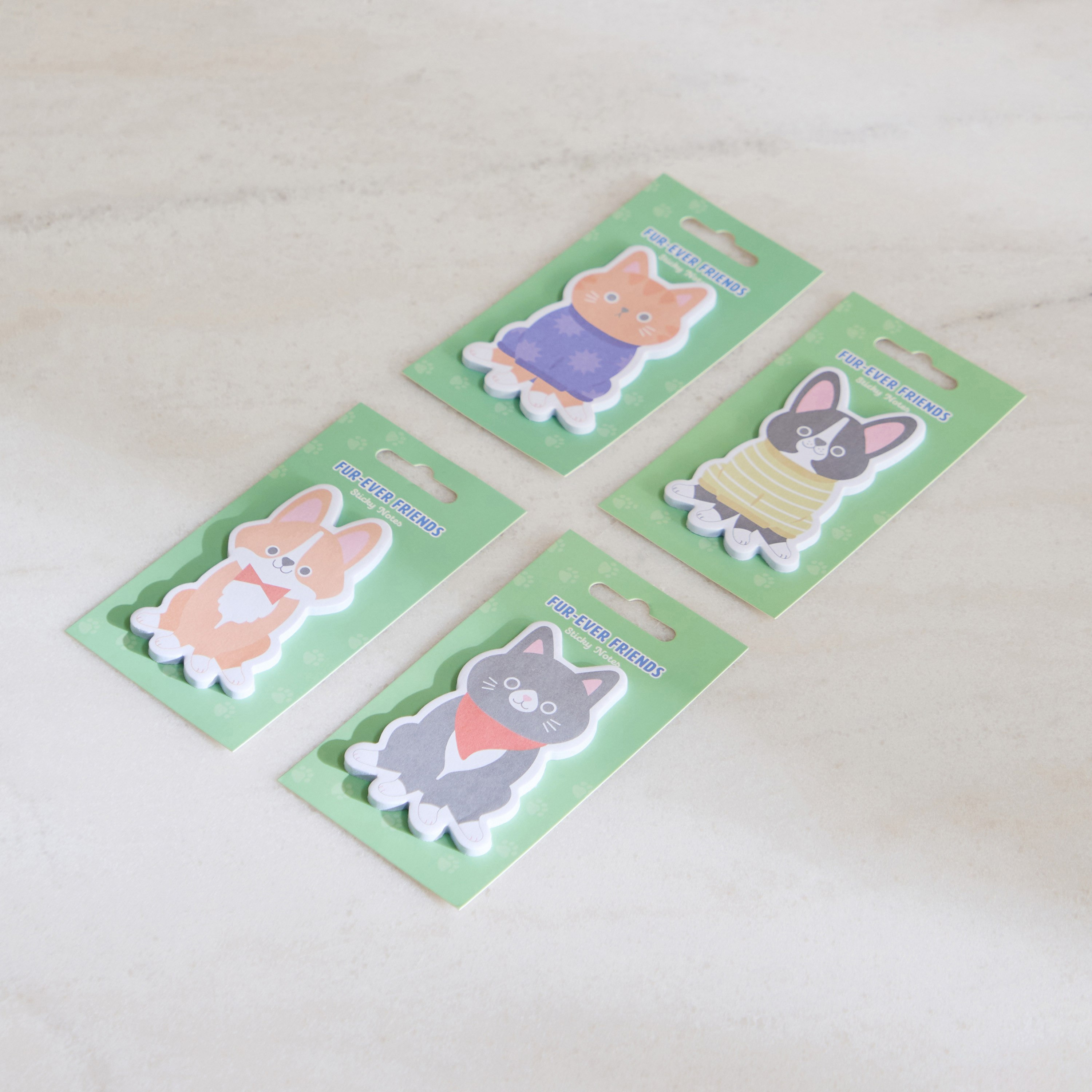 مجموعة ملاحظات لاصقة حيوانات أليفة 4 قطع من سكريبل - 30 ورقة-hbxkidsandyouth-playroom-stationery-image-1
