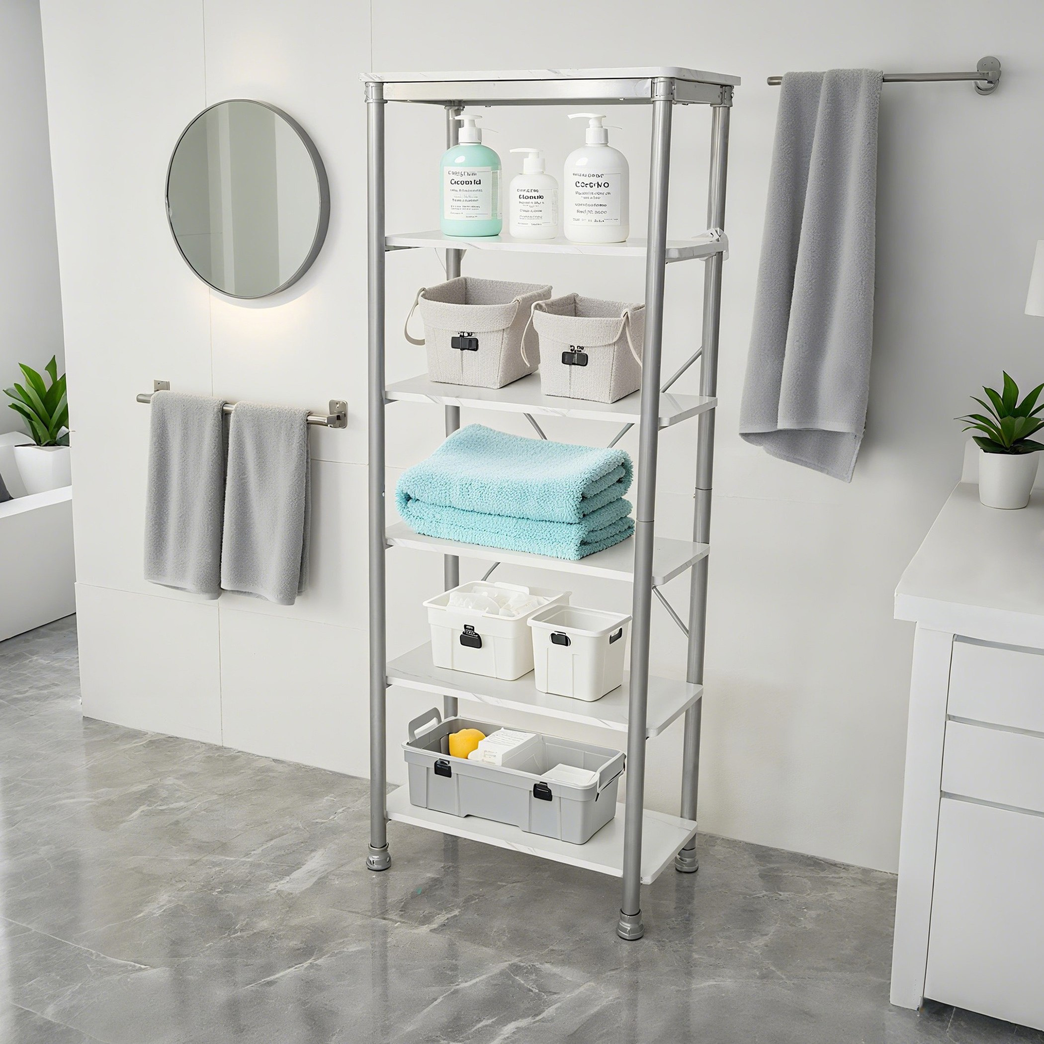 Marmo 6-Tier Storage Rack - 152x35x60 cm-hbxbedroom-bedroomaccessories-bedroomstorage-image-4