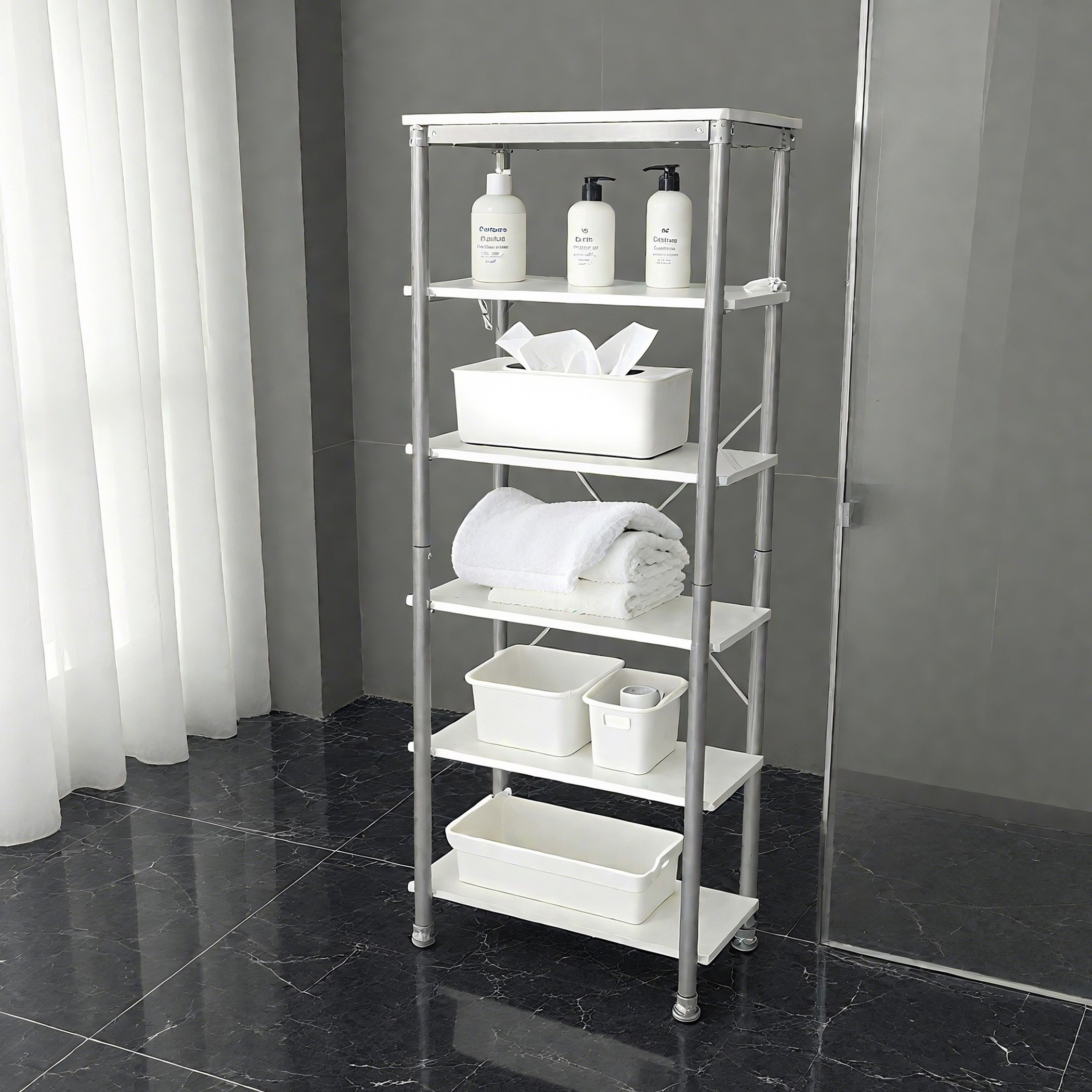 Marmo 6-Tier Storage Rack - 152x35x60 cm-hbxbedroom-bedroomaccessories-bedroomstorage-image-5