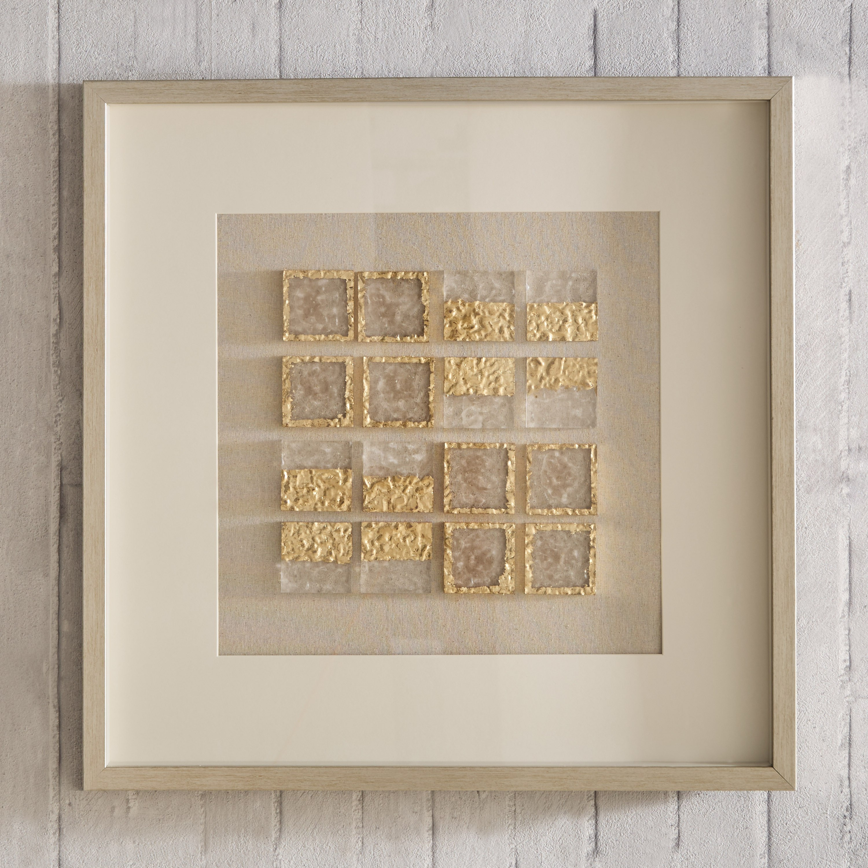 لوحة فنية مؤطرة مربعة كريستالية صندوق الظلال 16 قطعة من أوليفيا - 60x60 سم-hbxdiningroom-walldecor-wallart-image-5