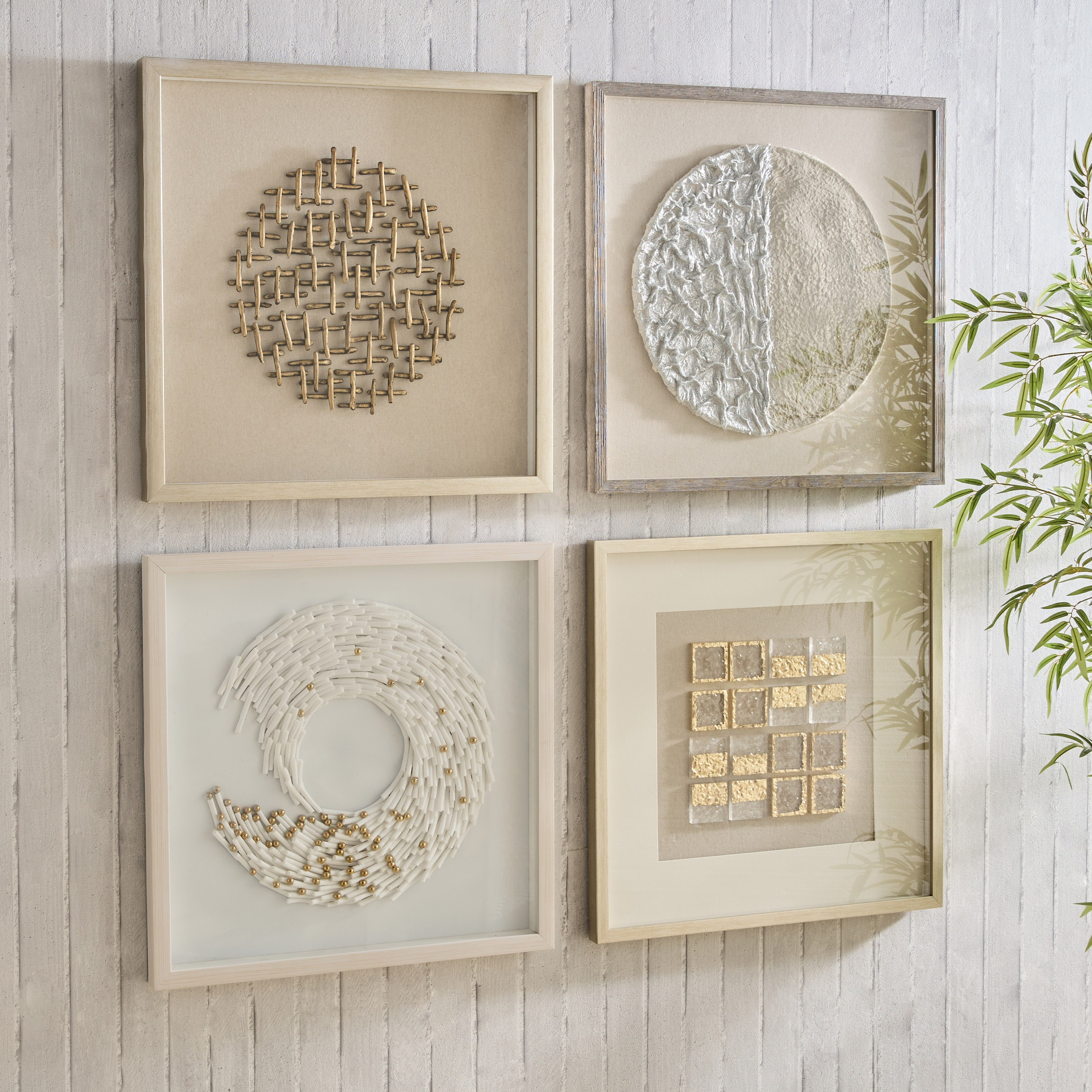 لوحة فنية مؤطرة مربعة كريستالية صندوق الظلال 16 قطعة من أوليفيا - 60x60 سم-hbxdiningroom-walldecor-wallart-image-7