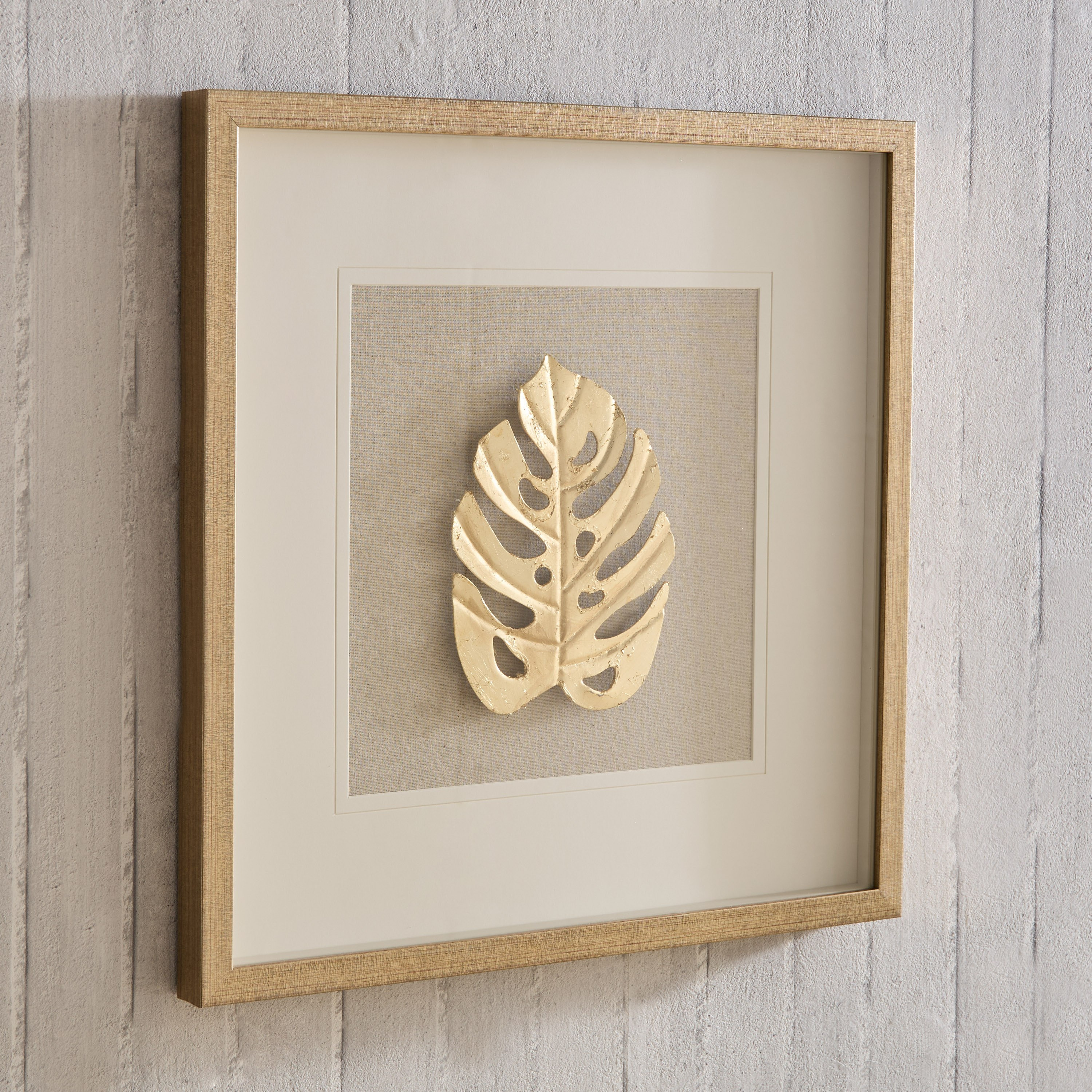صندوق ظل بتصميم ورق شجر مع إطار من أوليفيا - 50x50 سم-hbxdiningroom-walldecor-wallart-image-1
