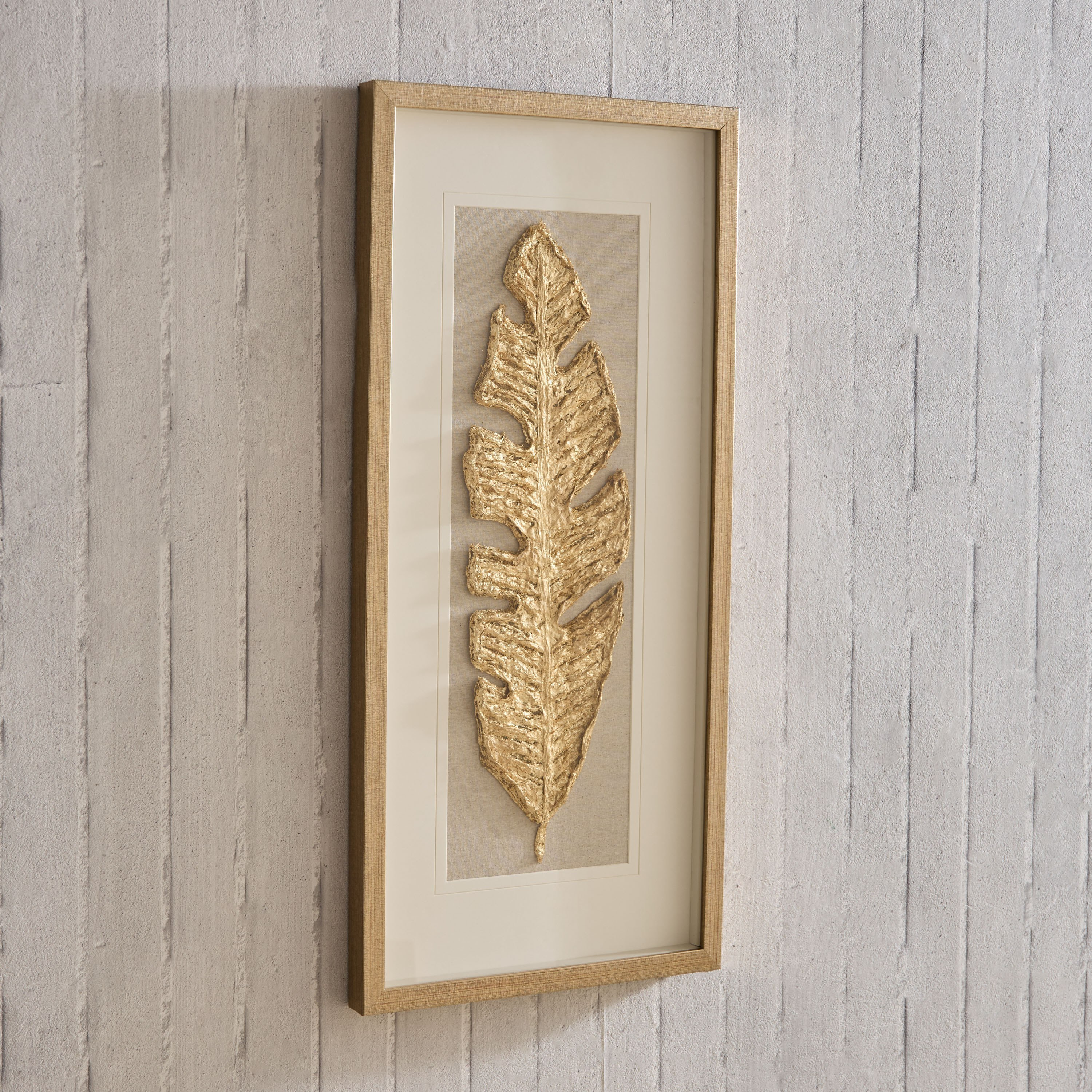 صندوق ظل بتصميم ورقة شجر مع إطار من أوليفيا - 35x75 سم-hbxdiningroom-walldecor-wallart-image-1