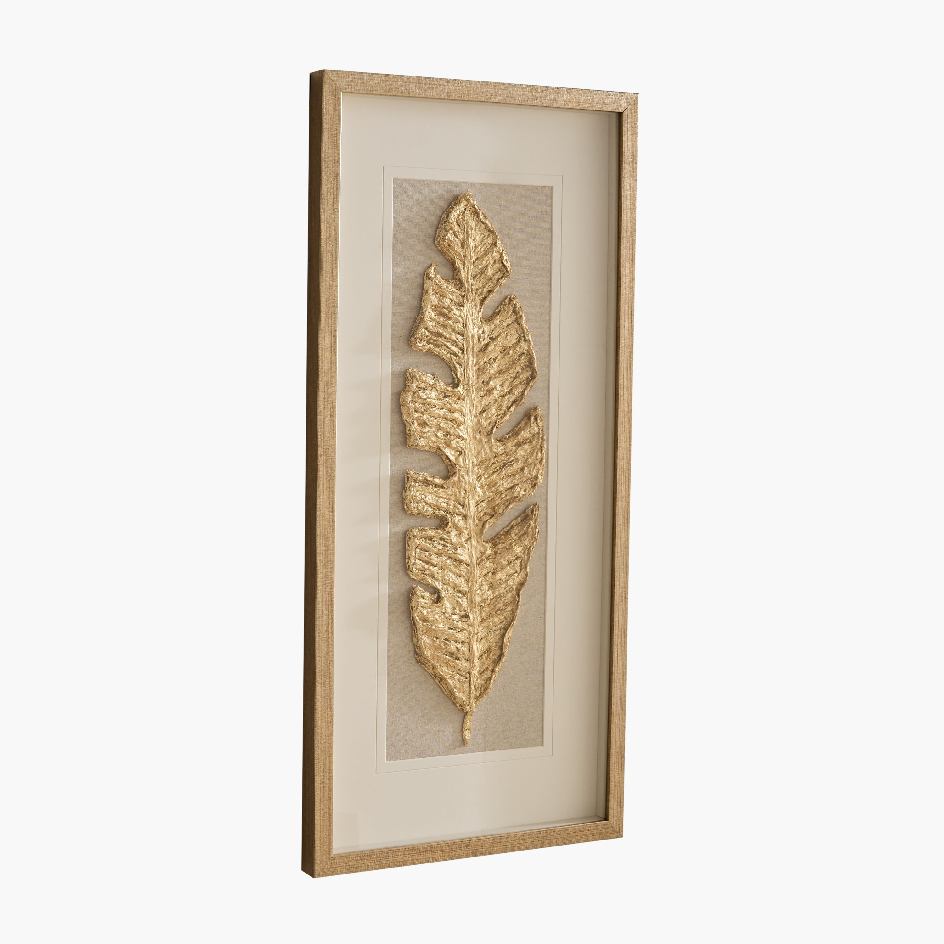 صندوق ظل بتصميم ورقة شجر مع إطار من أوليفيا - 35x75 سم-hbxdiningroom-walldecor-wallart-image-5