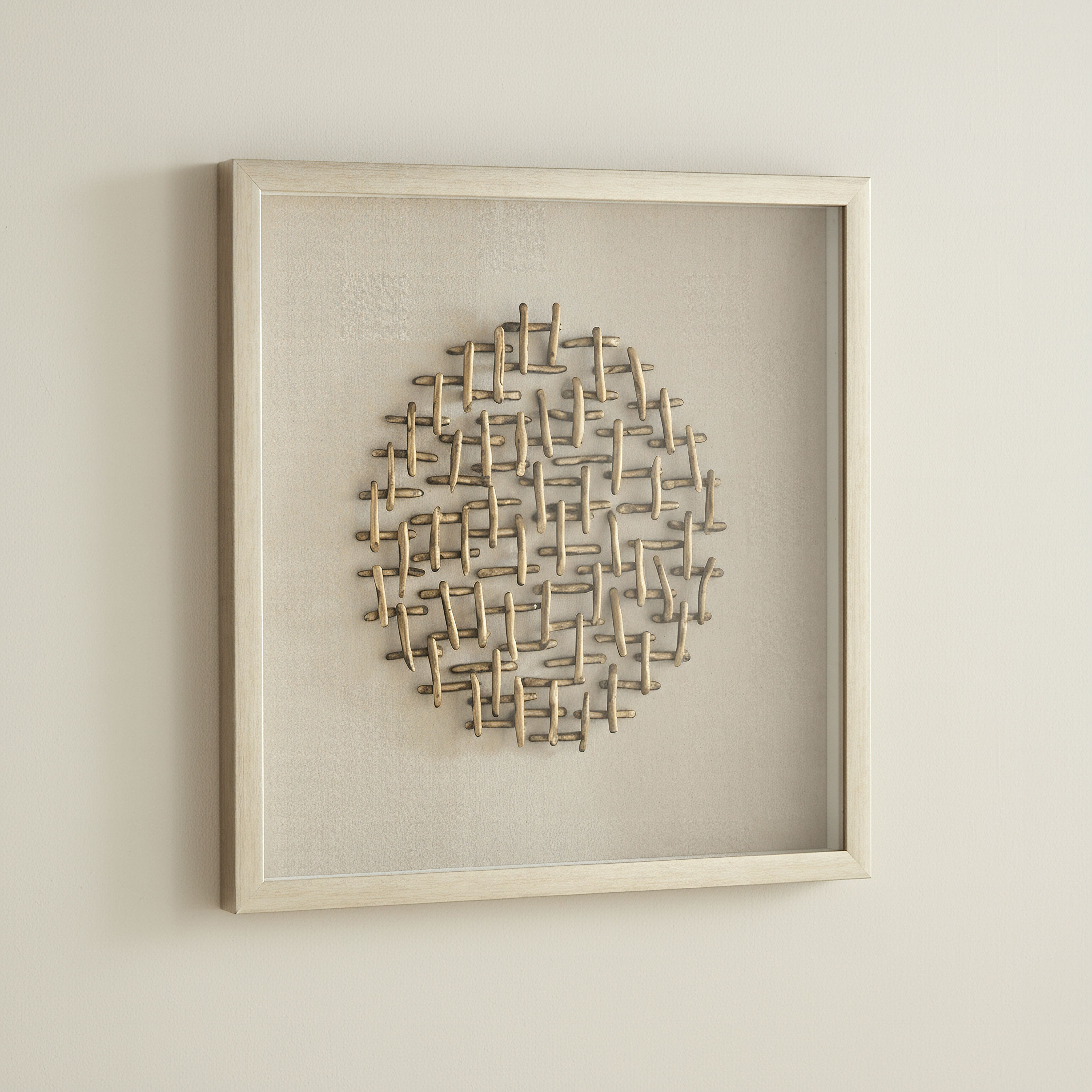 صندوق ظل دائري بلون ترابي فاتح بإطار شمع بوليسترين من أوليفيا - 60×60 سم-hbxdiningroom-walldecor-wallart-image-1