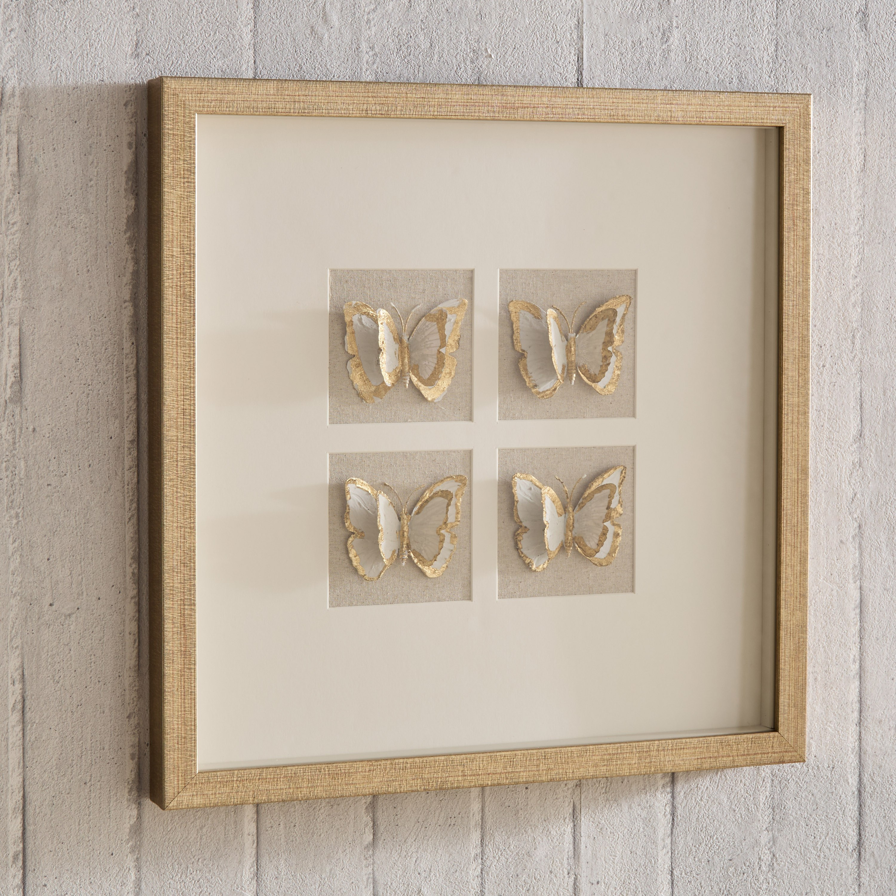 صندوق ظل على شكل فراشة من البوليريسين مع إطار من أوليفيا - 40×40 سم-hbxdiningroom-walldecor-wallart-image-4