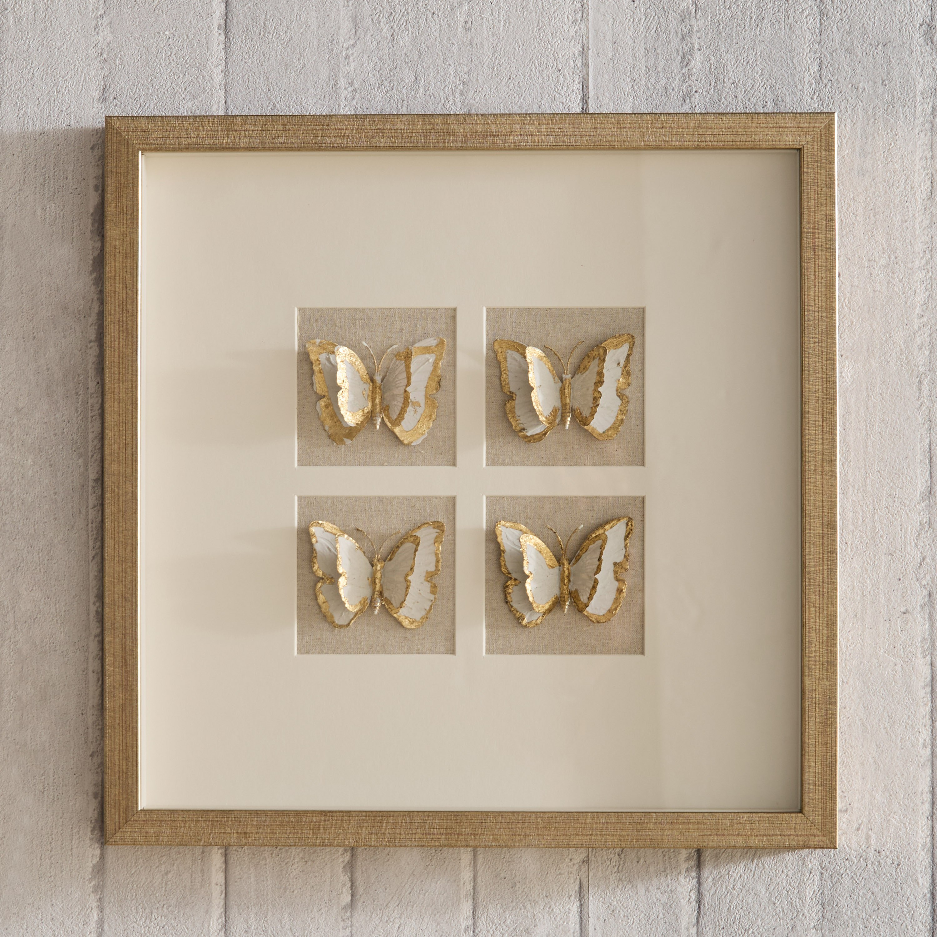 صندوق ظل على شكل فراشة من البوليريسين مع إطار من أوليفيا - 40×40 سم-hbxdiningroom-walldecor-wallart-image-5