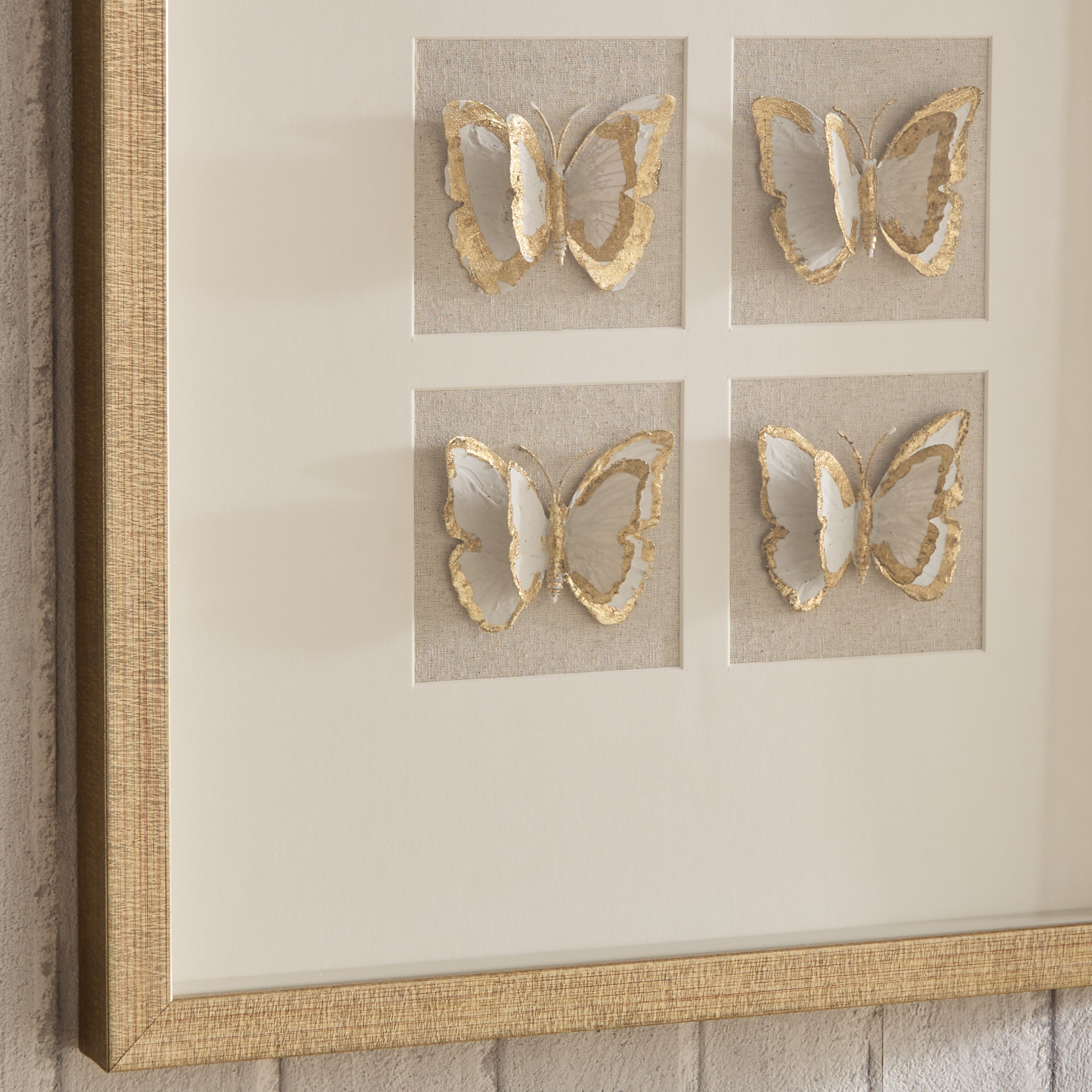 صندوق ظل على شكل فراشة من البوليريسين مع إطار من أوليفيا - 40×40 سم-hbxdiningroom-walldecor-wallart-image-6
