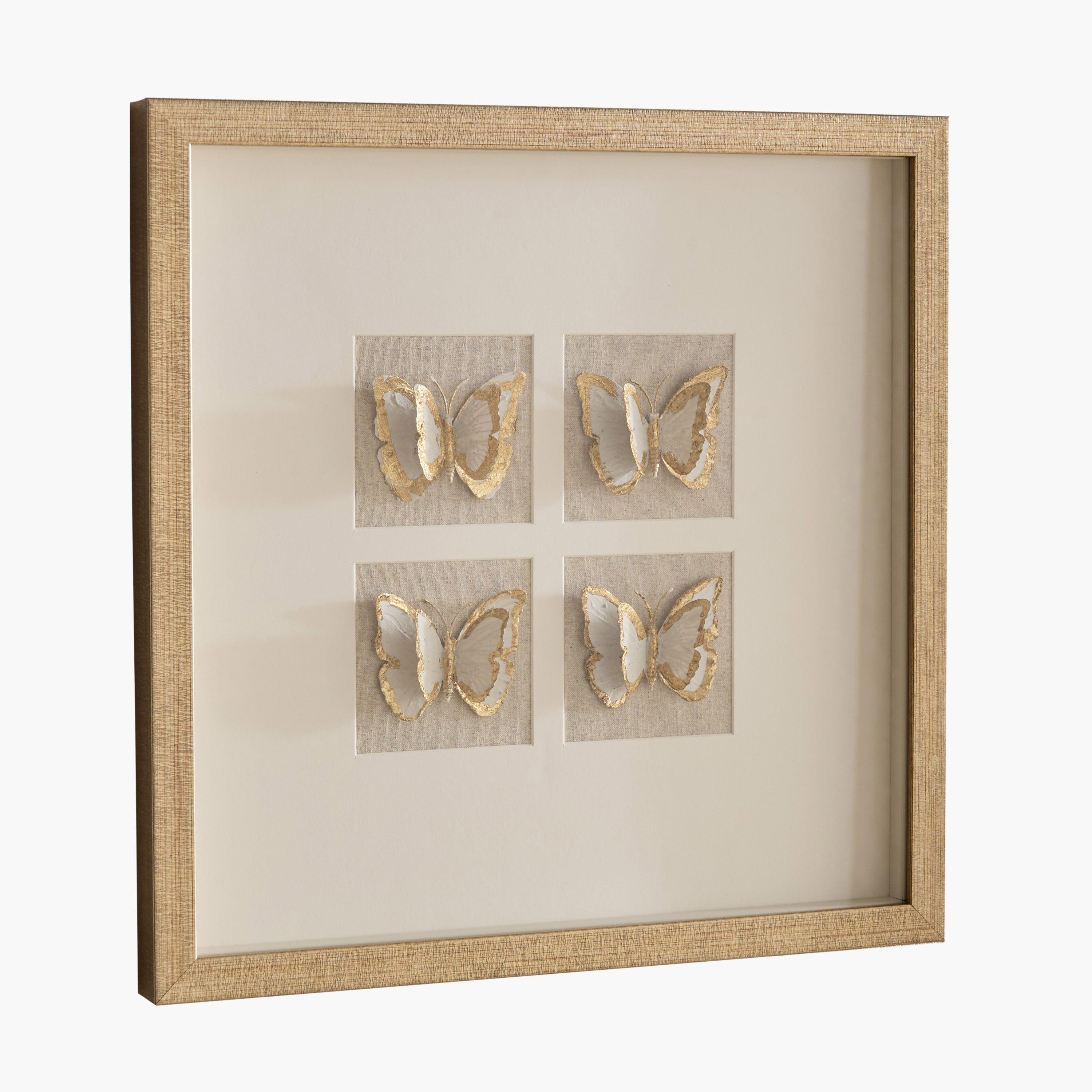 صندوق ظل على شكل فراشة من البوليريسين مع إطار من أوليفيا - 40×40 سم-hbxdiningroom-walldecor-wallart-image-8