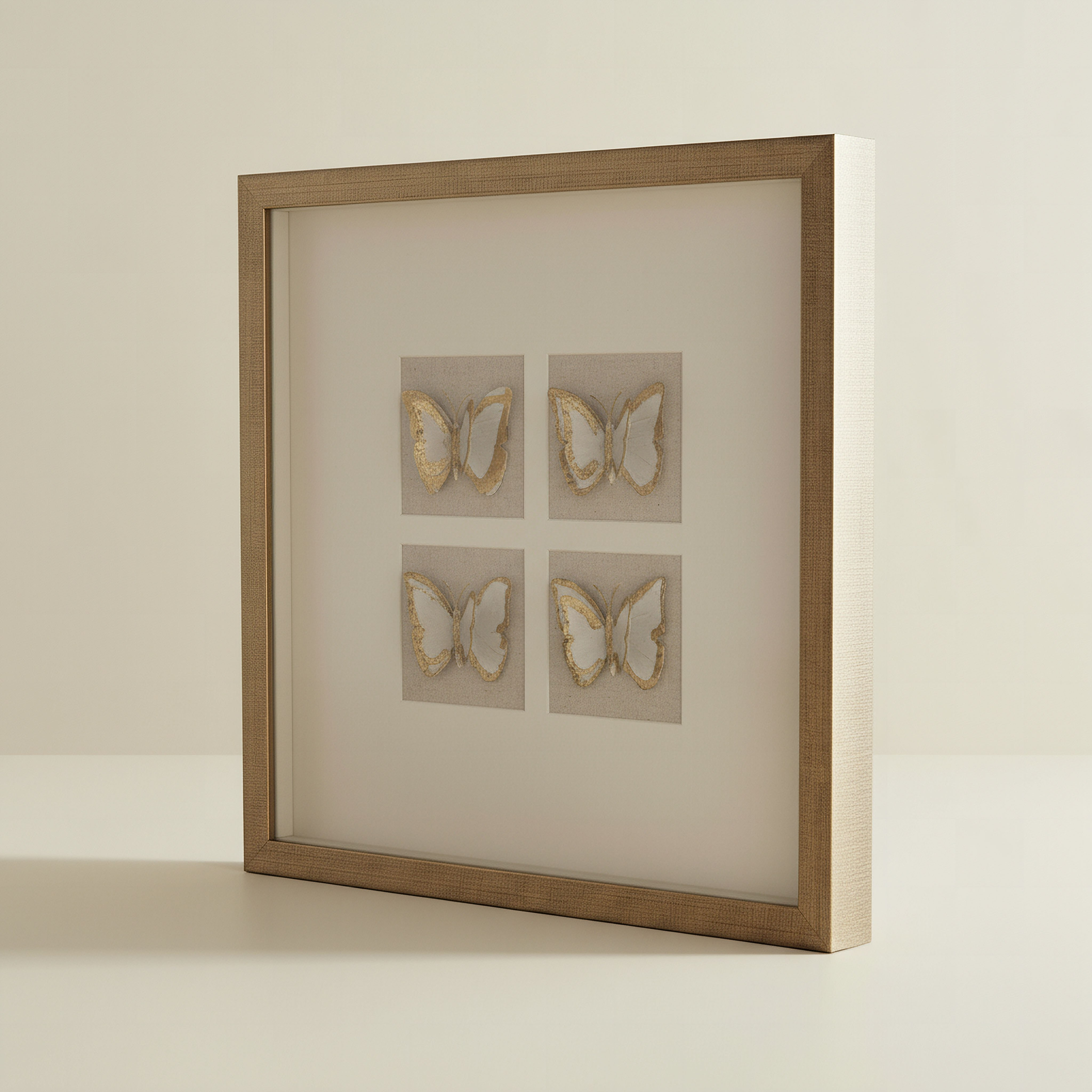 صندوق ظل على شكل فراشة من البوليريسين مع إطار من أوليفيا - 40×40 سم-hbxdiningroom-walldecor-wallart-image-1