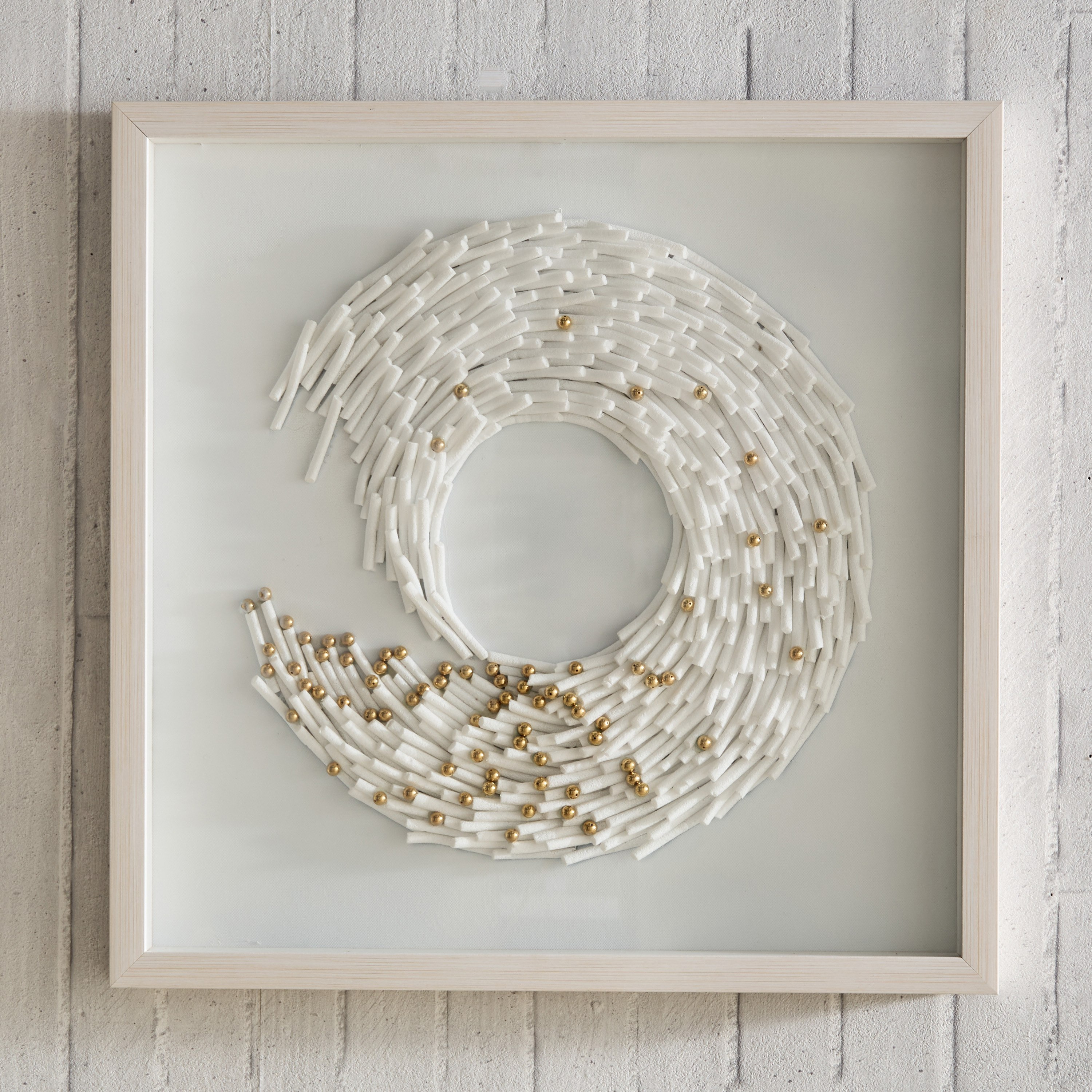 صندوق ظل بتصميم ورق زهور مع إطار من أوليفيا - 60x60 سم-hbxdiningroom-walldecor-wallart-image-5