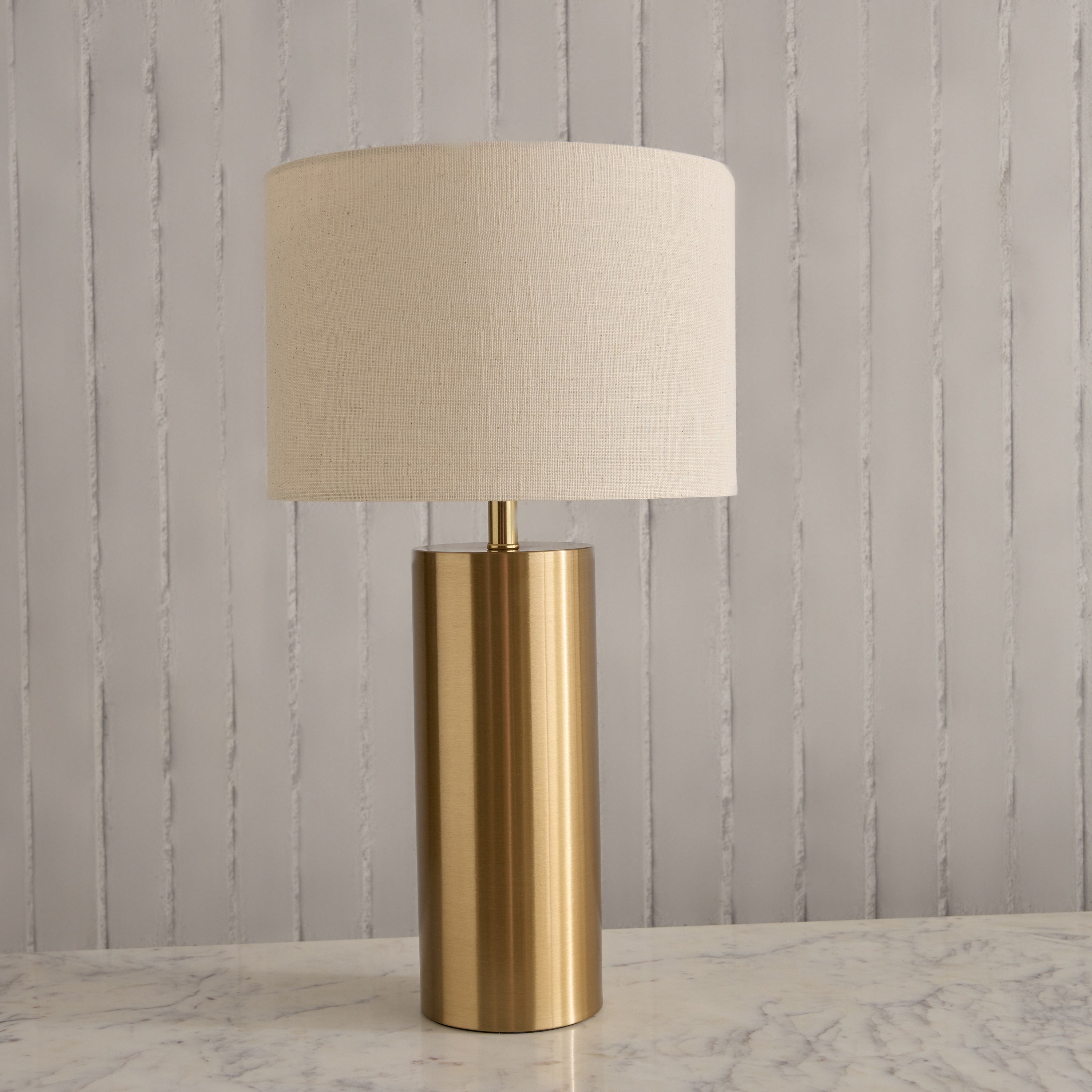 Antark Ethan Metal Table Lamp with Linen Shade - 54 cm-hbxbedroom-lighting-tablelamps-image-1