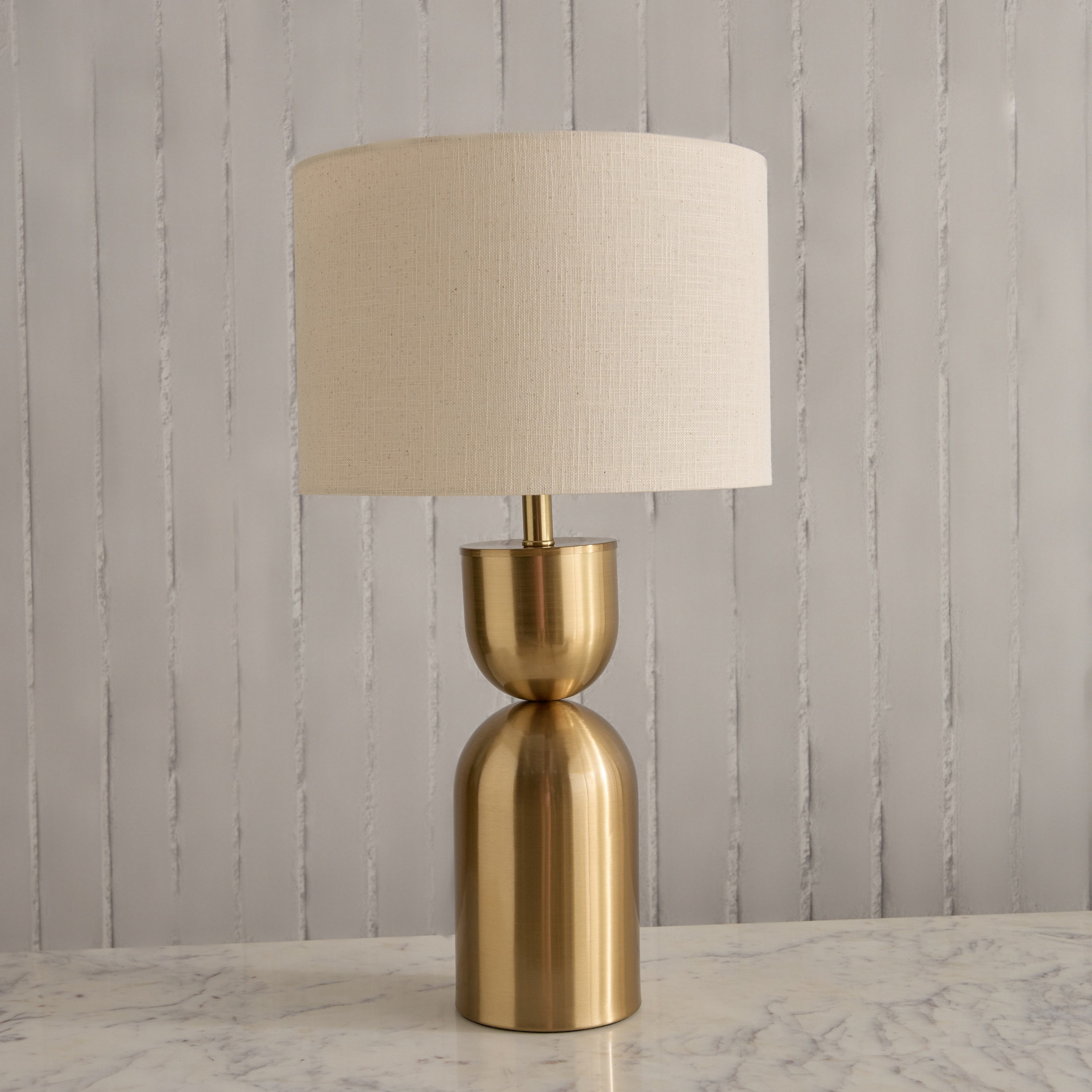 Diego Marisha Metal Table Lamp with Linen Shade - 54 cm-hbxbedroom-lighting-tablelamps-image-1