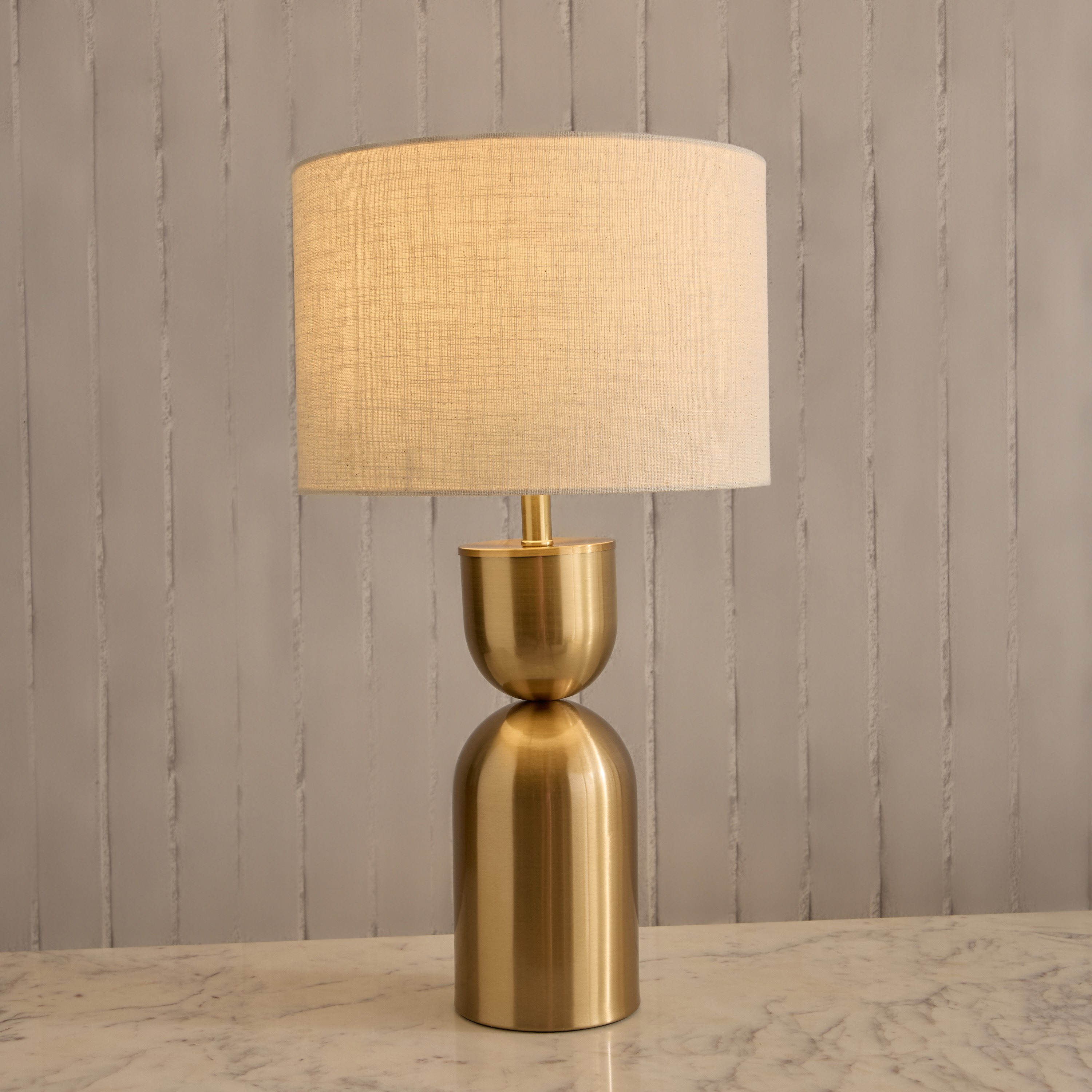 Diego Marisha Metal Table Lamp with Linen Shade - 54 cm-hbxbedroom-lighting-tablelamps-image-2