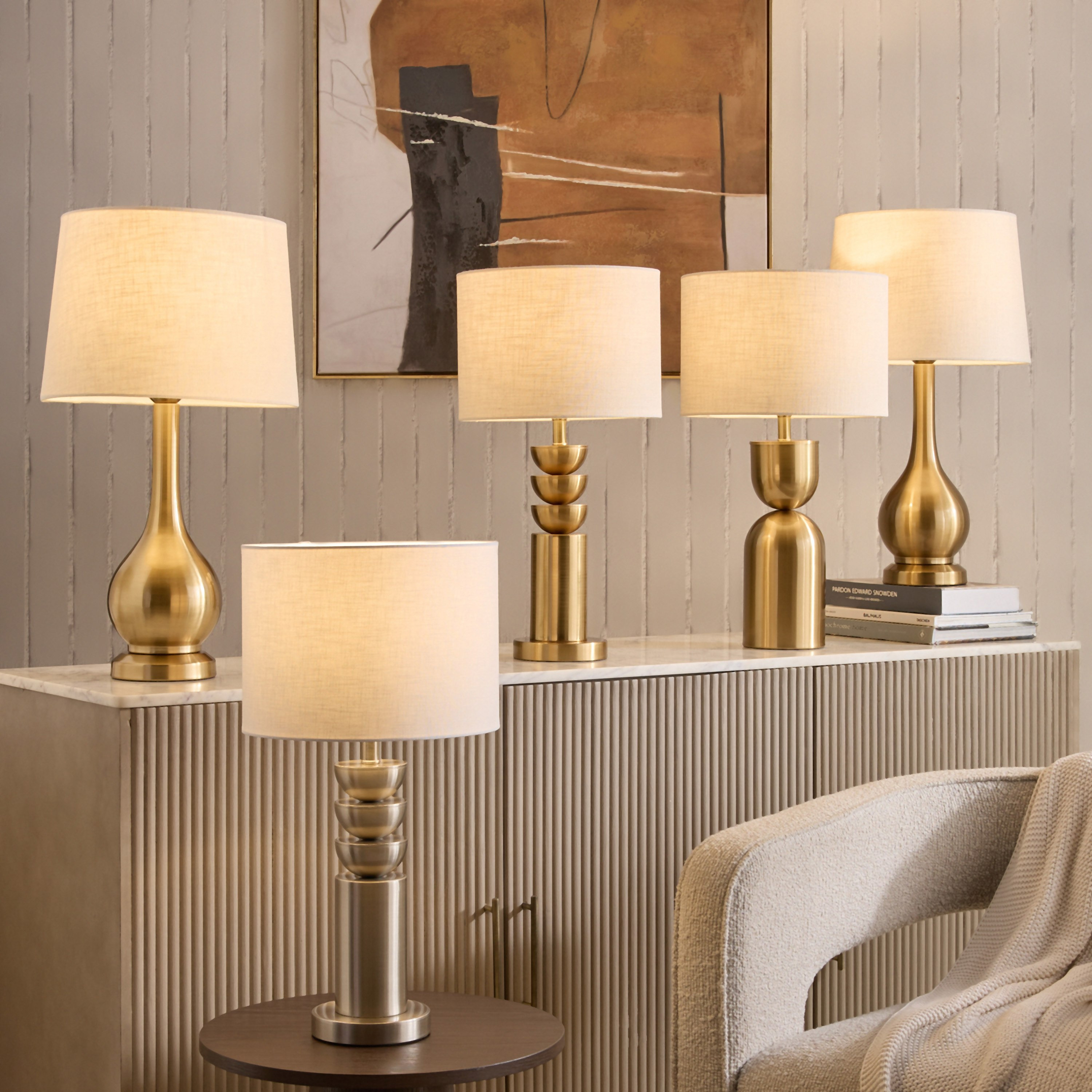 Diego Marisha Metal Table Lamp with Linen Shade - 54 cm-hbxbedroom-lighting-tablelamps-image-4