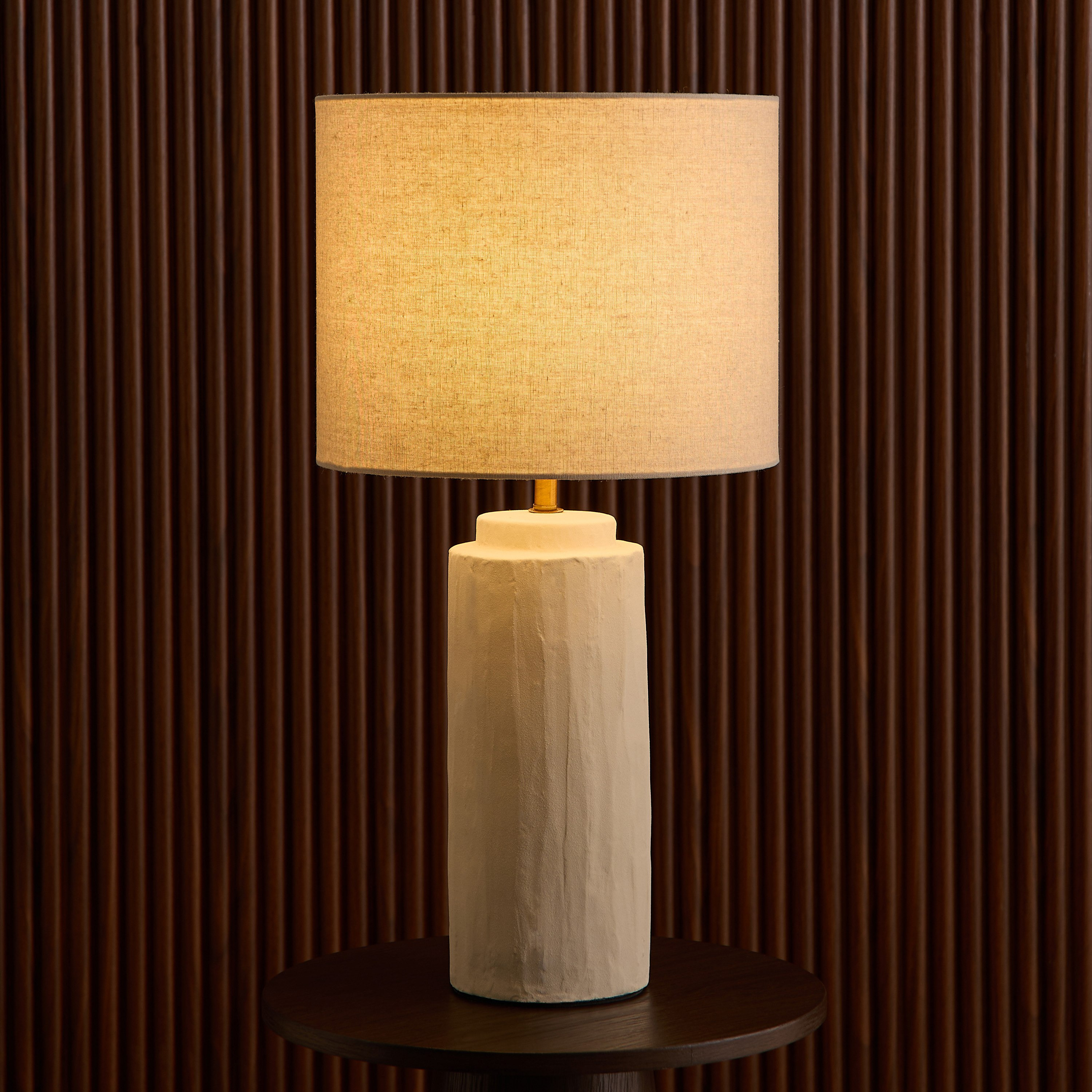 مصباح طاولة سيراميك بحجم كبير مع غطاء كتان من ناش زوي - 16x65 سم-hbxbedroom-lighting-tablelamps-image-2