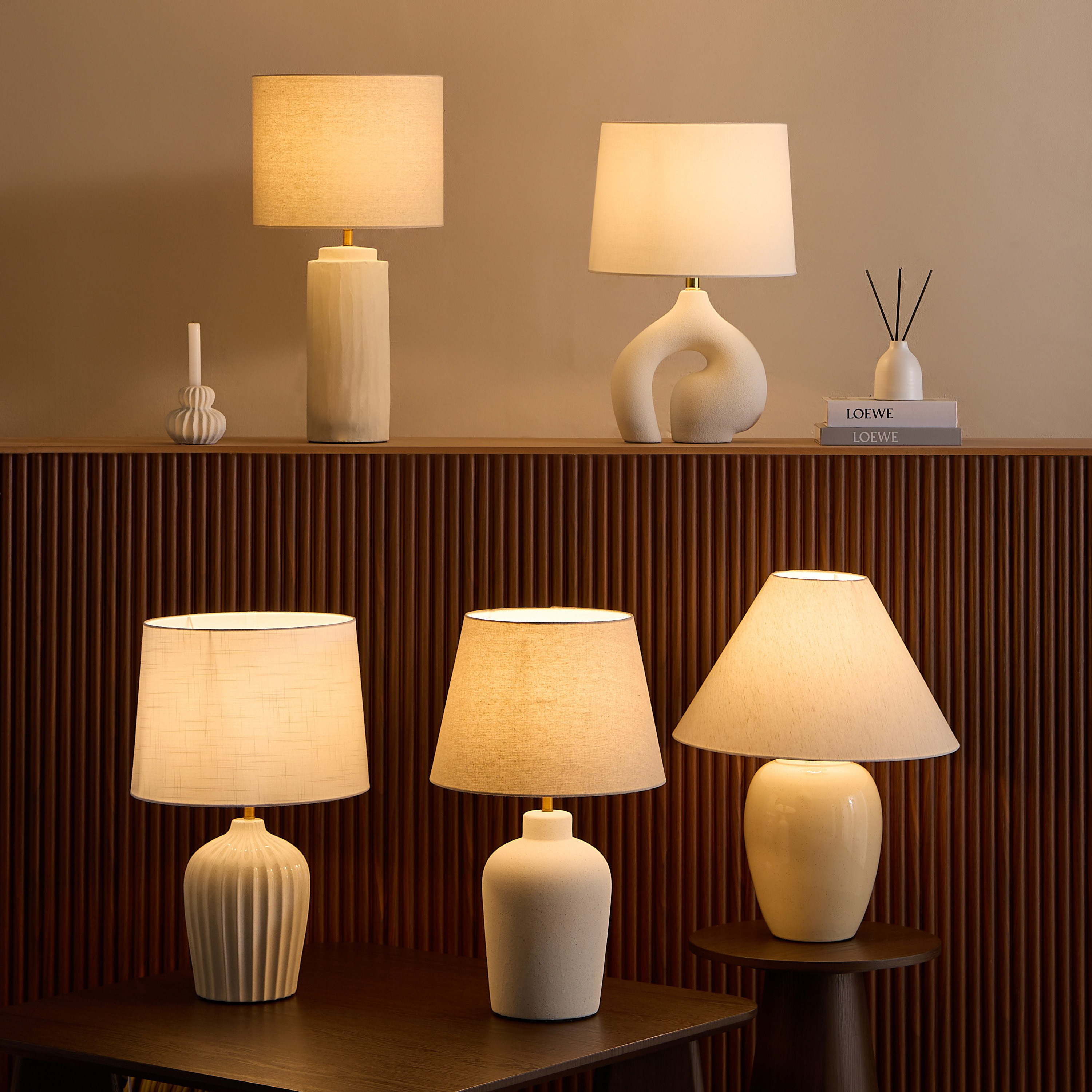 مصباح طاولة سيراميك بحجم كبير مع غطاء كتان من ناش زوي - 16x65 سم-hbxbedroom-lighting-tablelamps-image-4