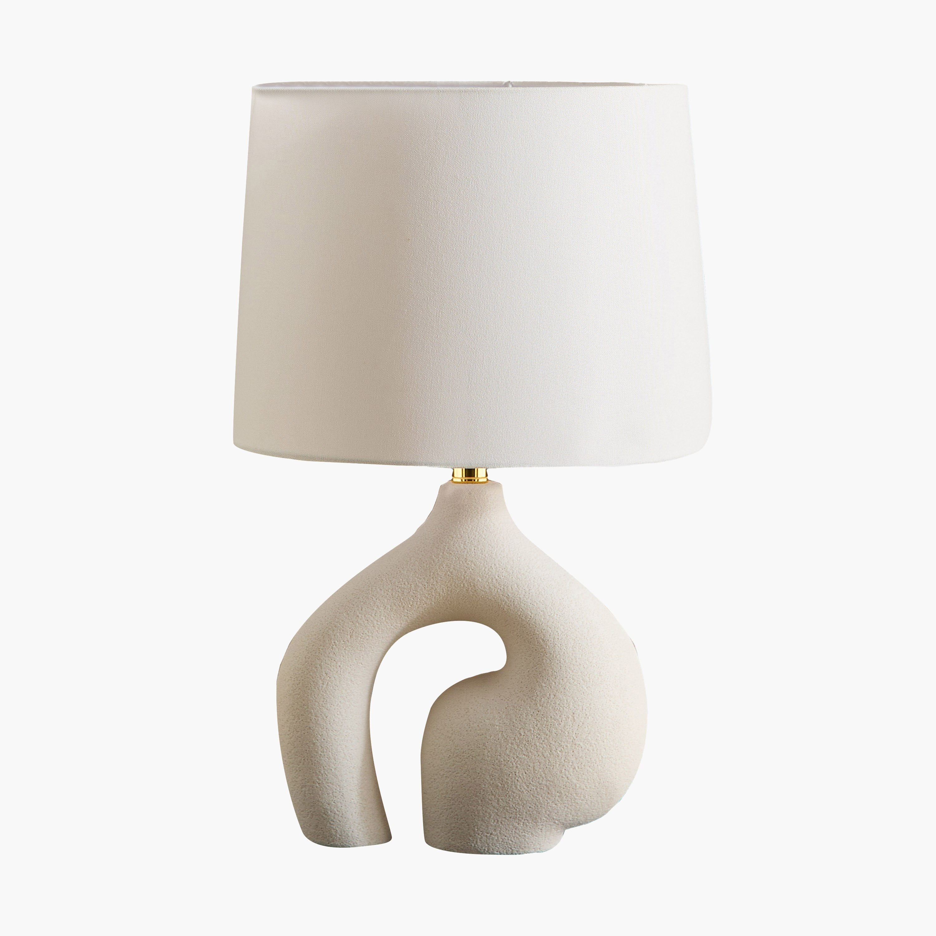 مصباح طاولة سيراميك بحجم كبير وبغطاء كتان من ناش زوي - 28x13x55 سم-hbxbedroom-lighting-tablelamps-image-5
