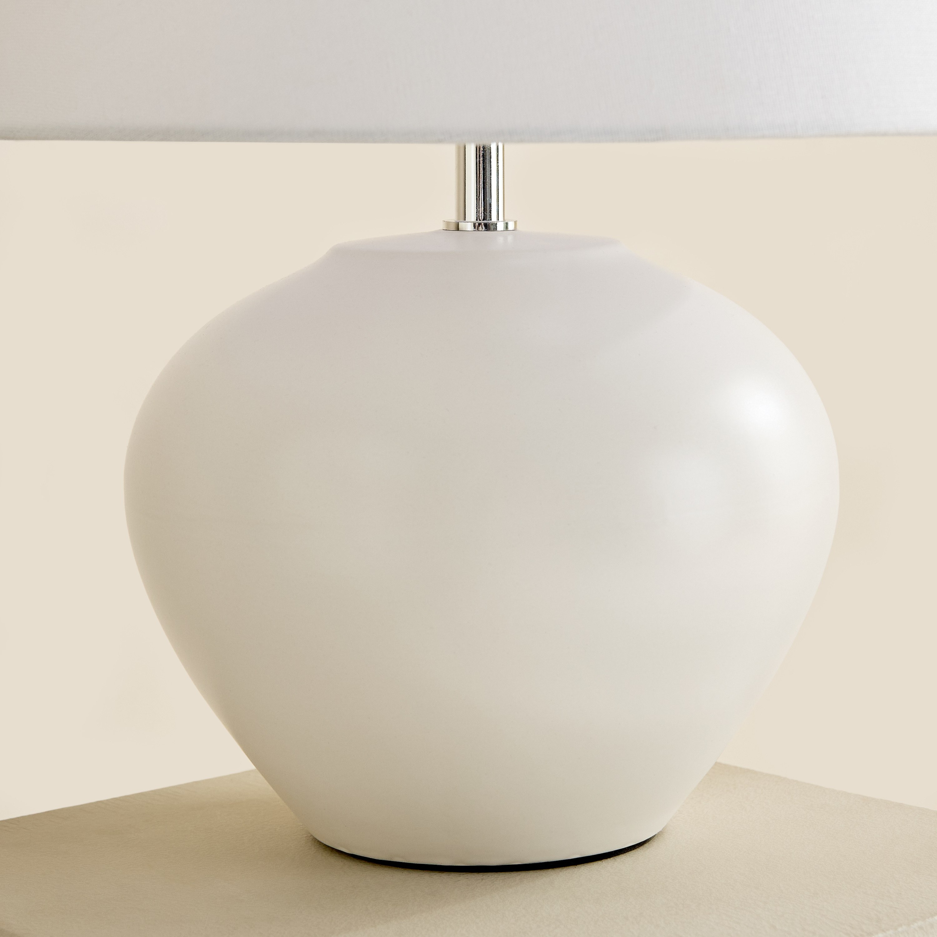 Nash-Zoe Big Size Ceramic Table Lamp with Linen Shade - 35x58 cm-hbxbedroom-lighting-tablelamps-image-7