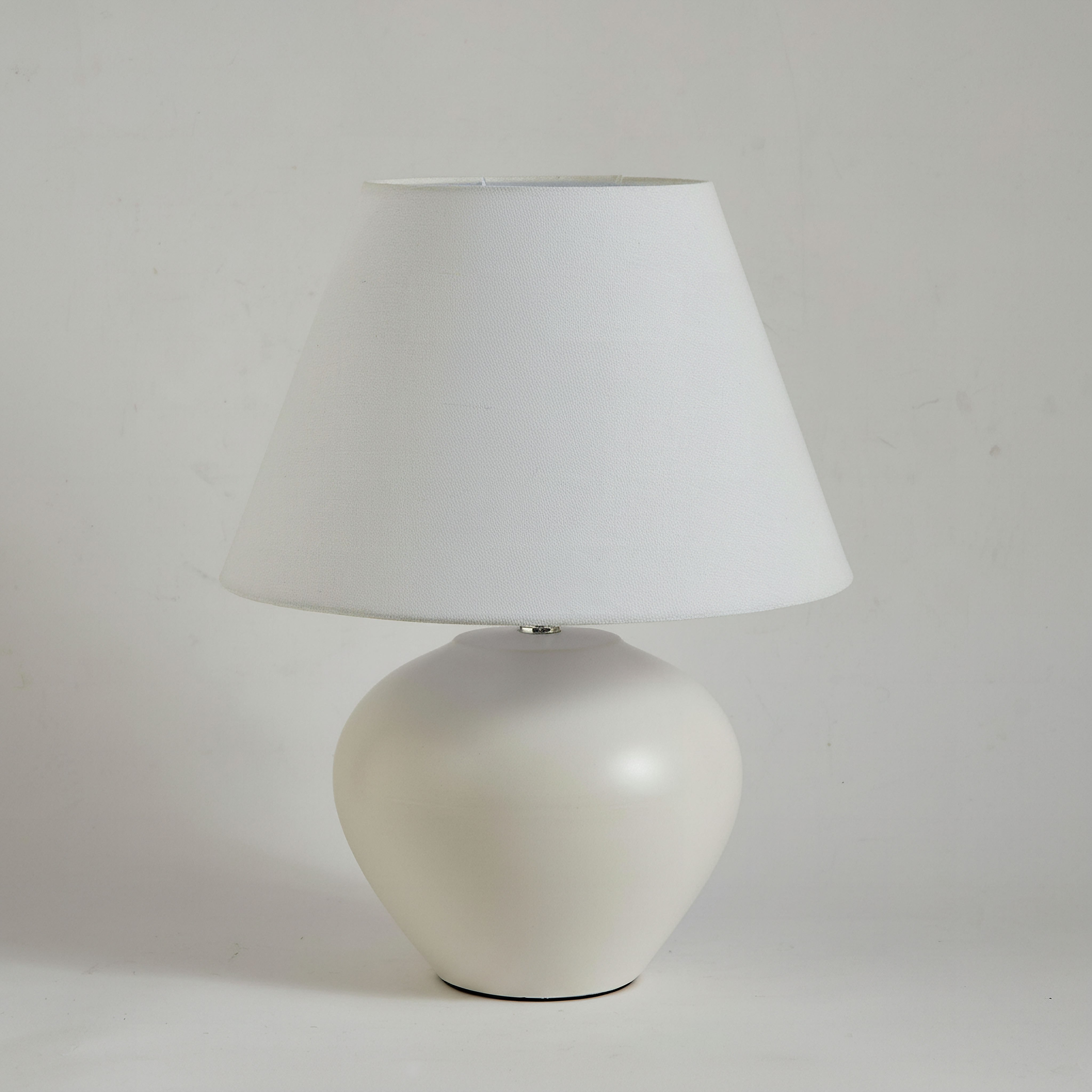 Nash-Zoe Big Size Ceramic Table Lamp with Linen Shade - 35x58 cm-hbxbedroom-lighting-tablelamps-image-1
