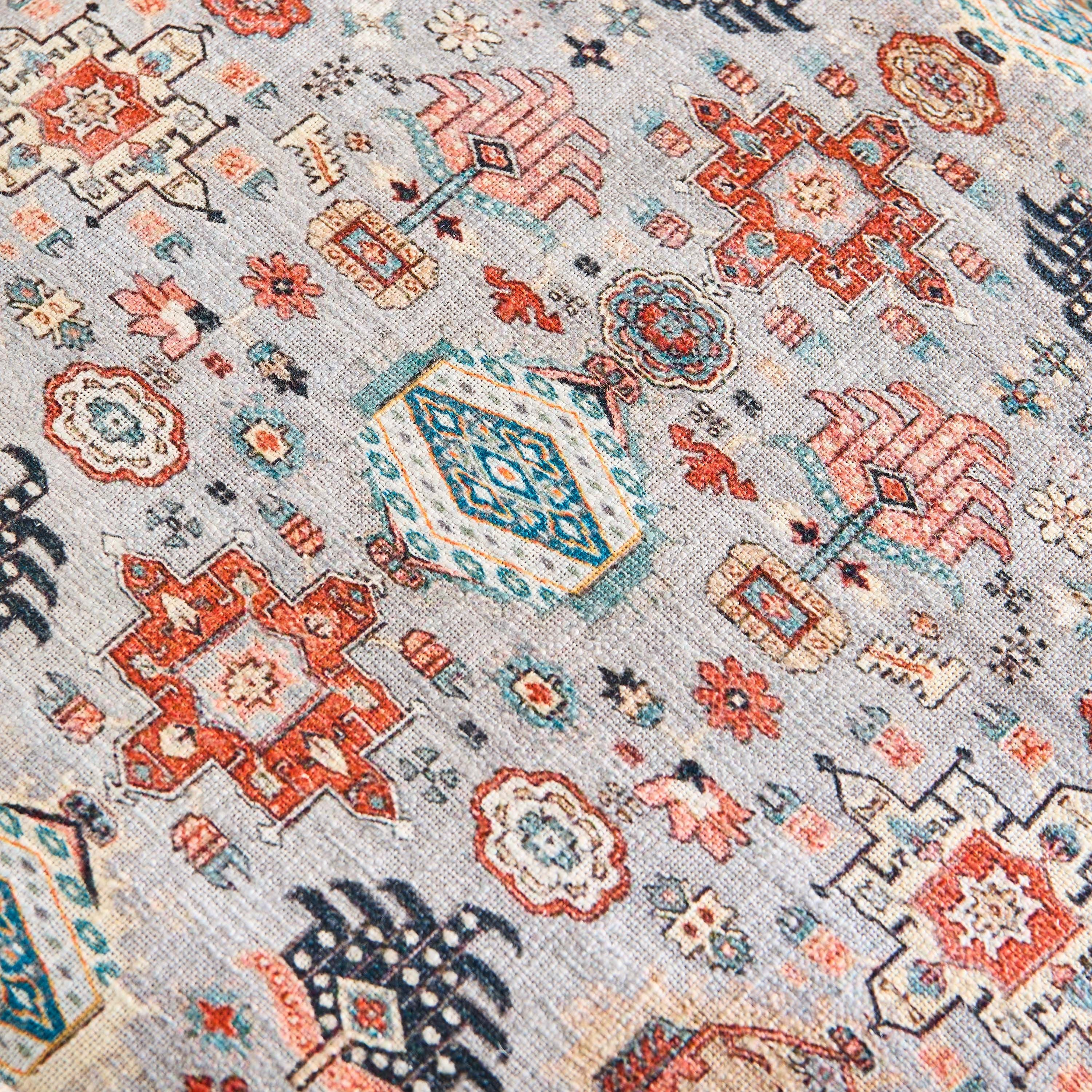 Mahrgan Benza Distress Printed Round Pouf - 60x60x25 cm-hbxhomeware-hbxbedroom-image-4