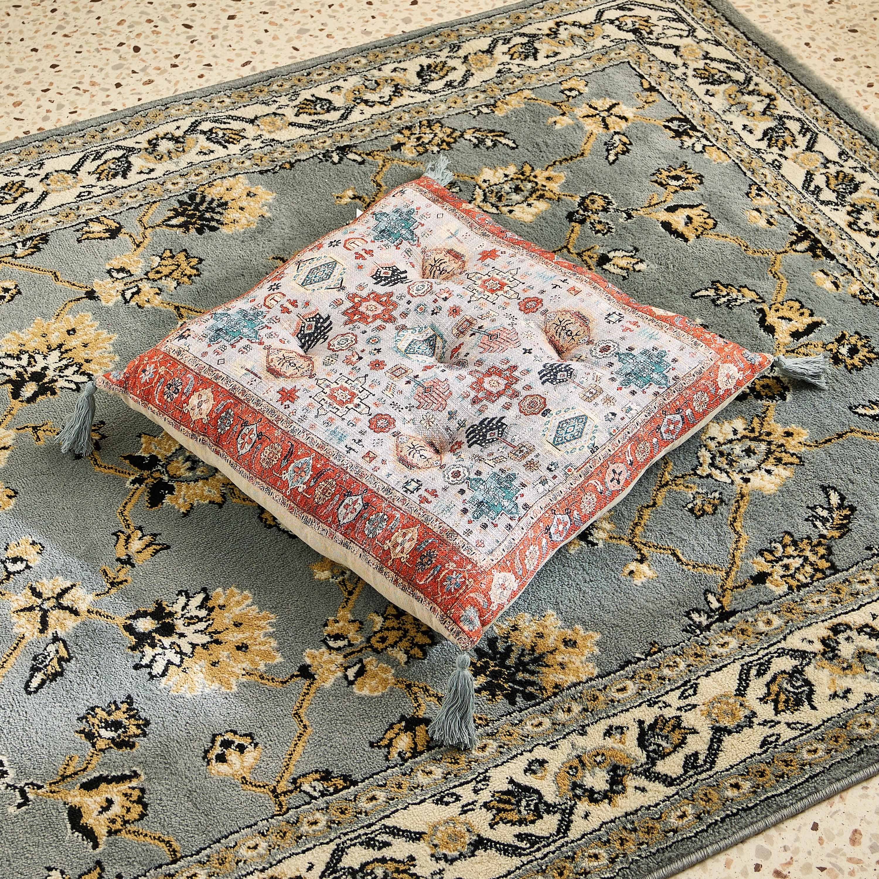 Mahrgan Benza Distress Printed Cushion - 60x60 cm-hbxhomeware-hbxbedroom-image-2