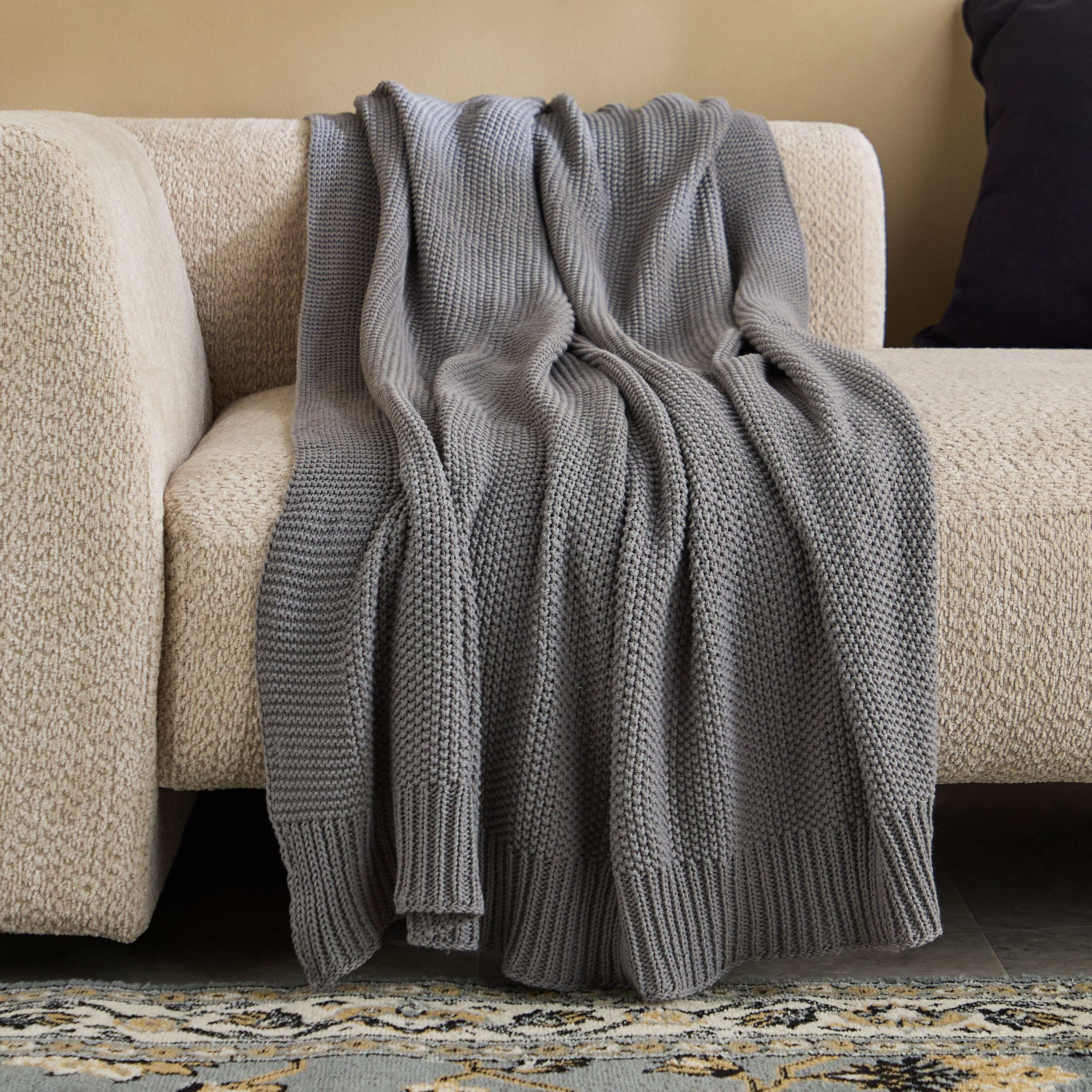 ReVive Knitted Recycled Cotton Throw - 127x152 cm-hbxhomeware-hbxbedroom-image-1