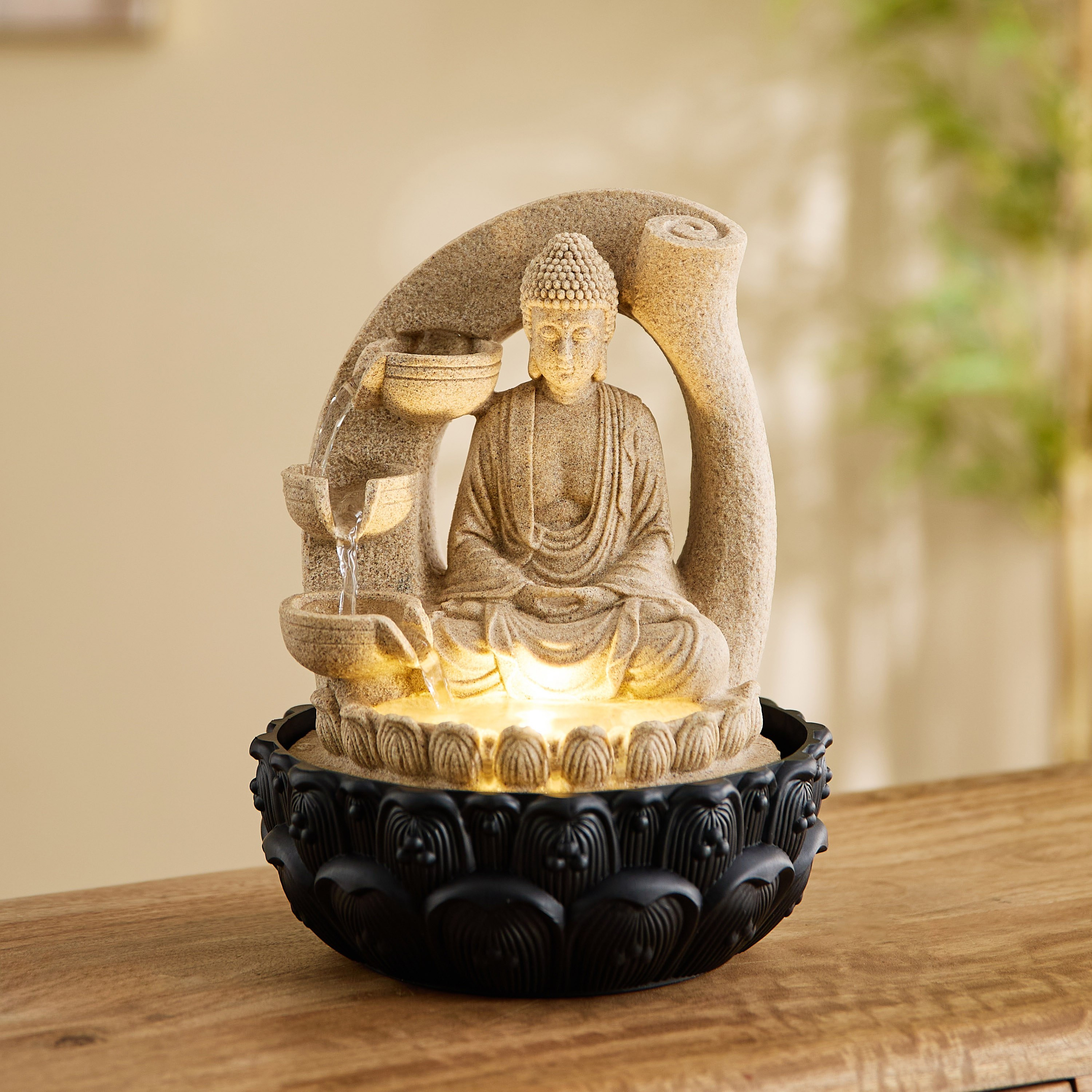 Claro Buddha Fountain with LED Light - 21x20x26 cm-PROMO_HB_AE_B1G1_250925-image-2
