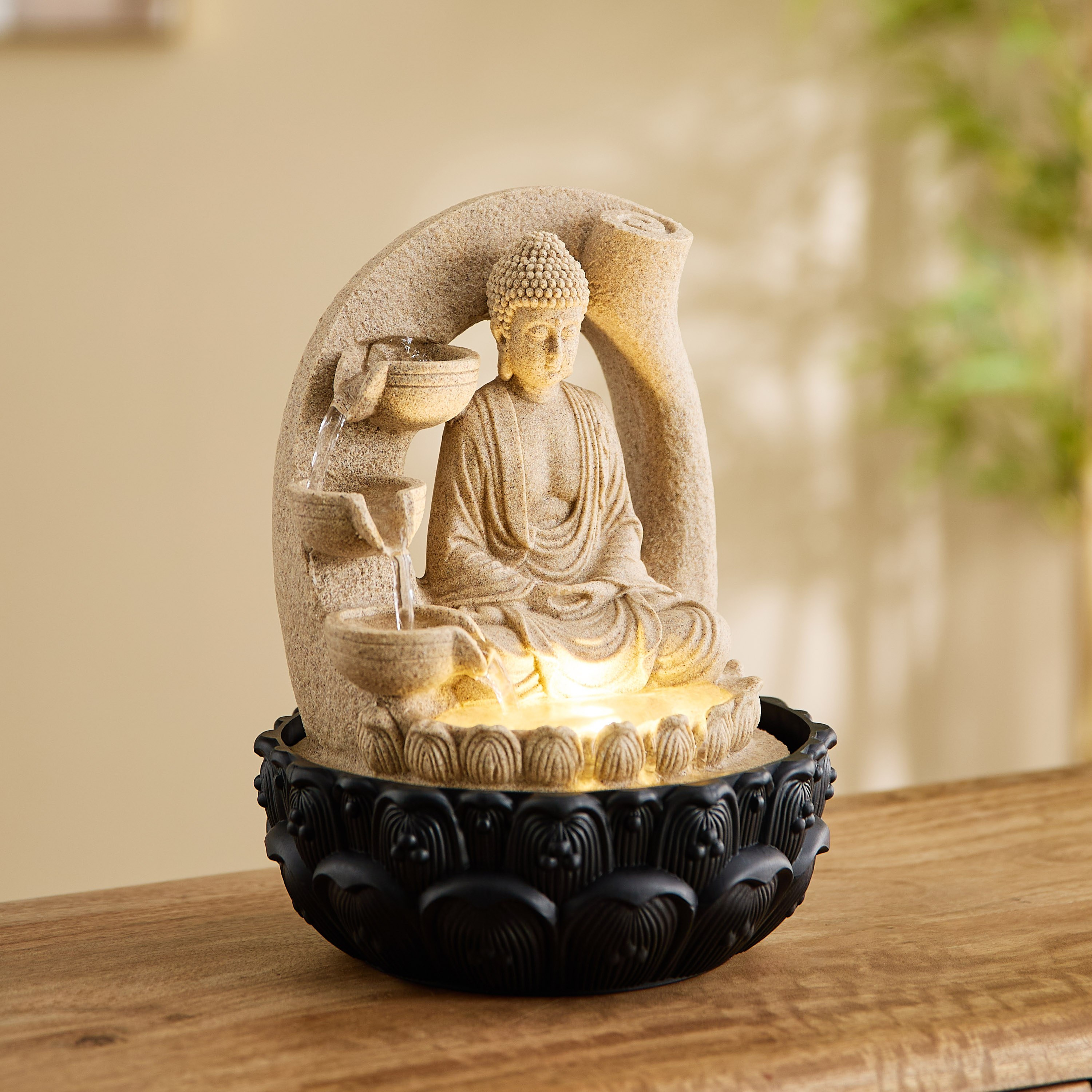 Claro Buddha Fountain with LED Light - 21x20x26 cm-PROMO_HB_AE_B1G1_250925-image-3