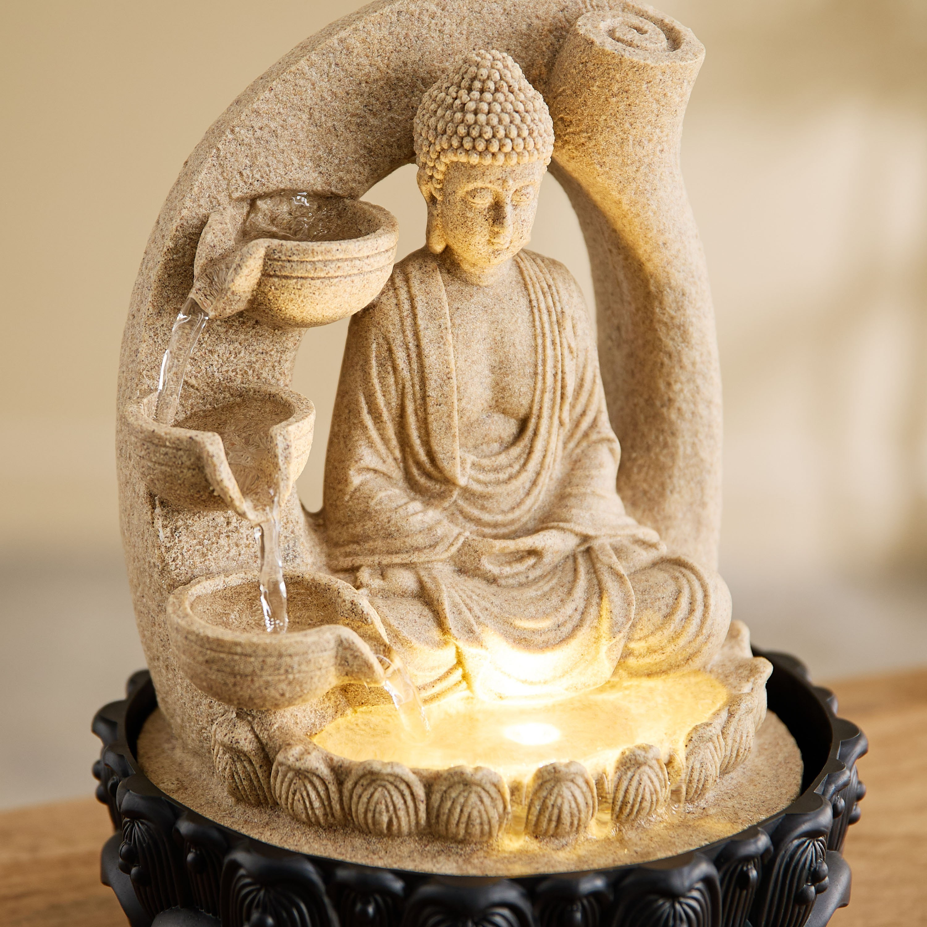 Claro Buddha Fountain with LED Light - 21x20x26 cm-PROMO_HB_AE_B1G1_250925-image-4