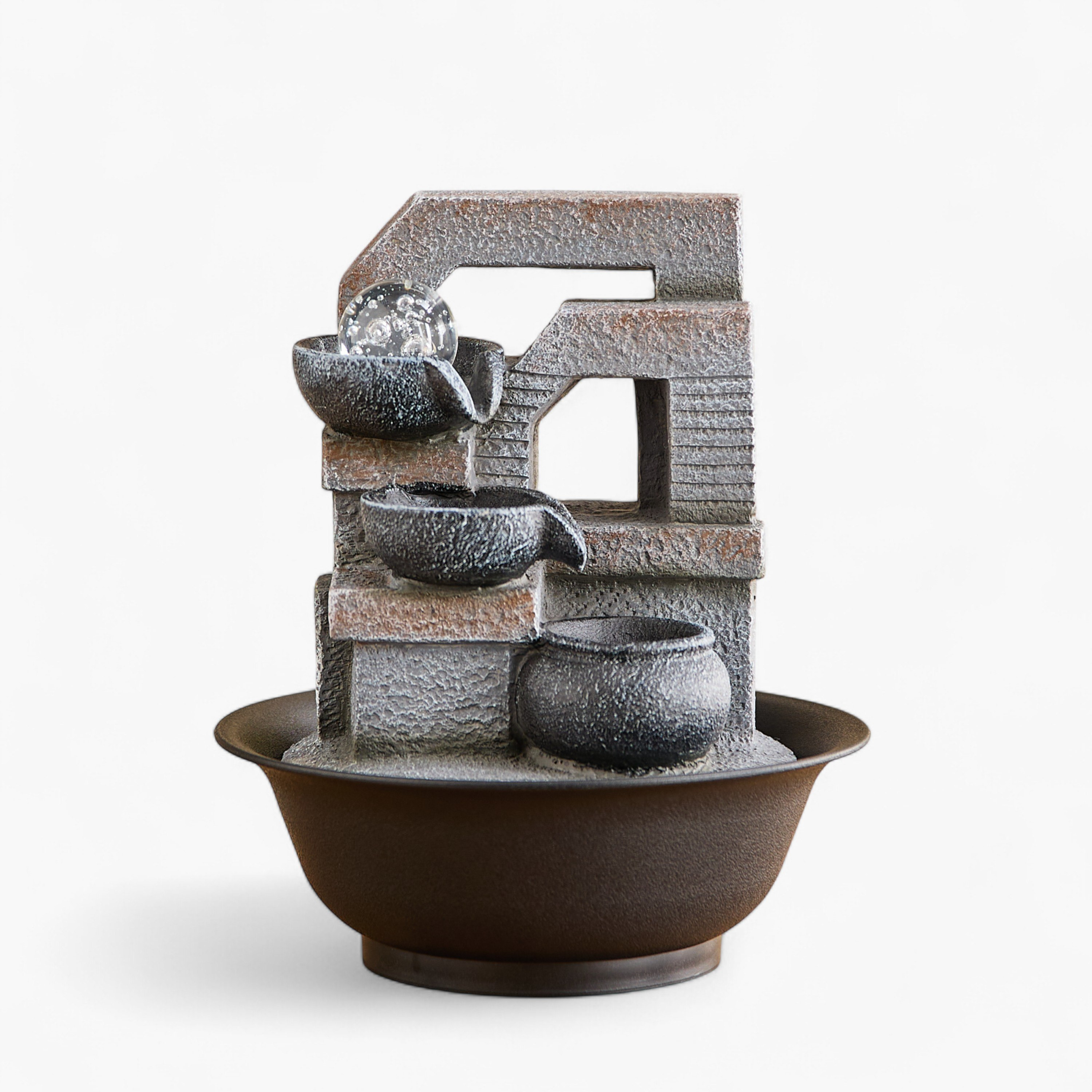 Claro Zen Fountain with Rolling Ball and LED Colour Light - 21x21x25 cm-hbxhomeware-hbxdecorandfurnishings-image-5