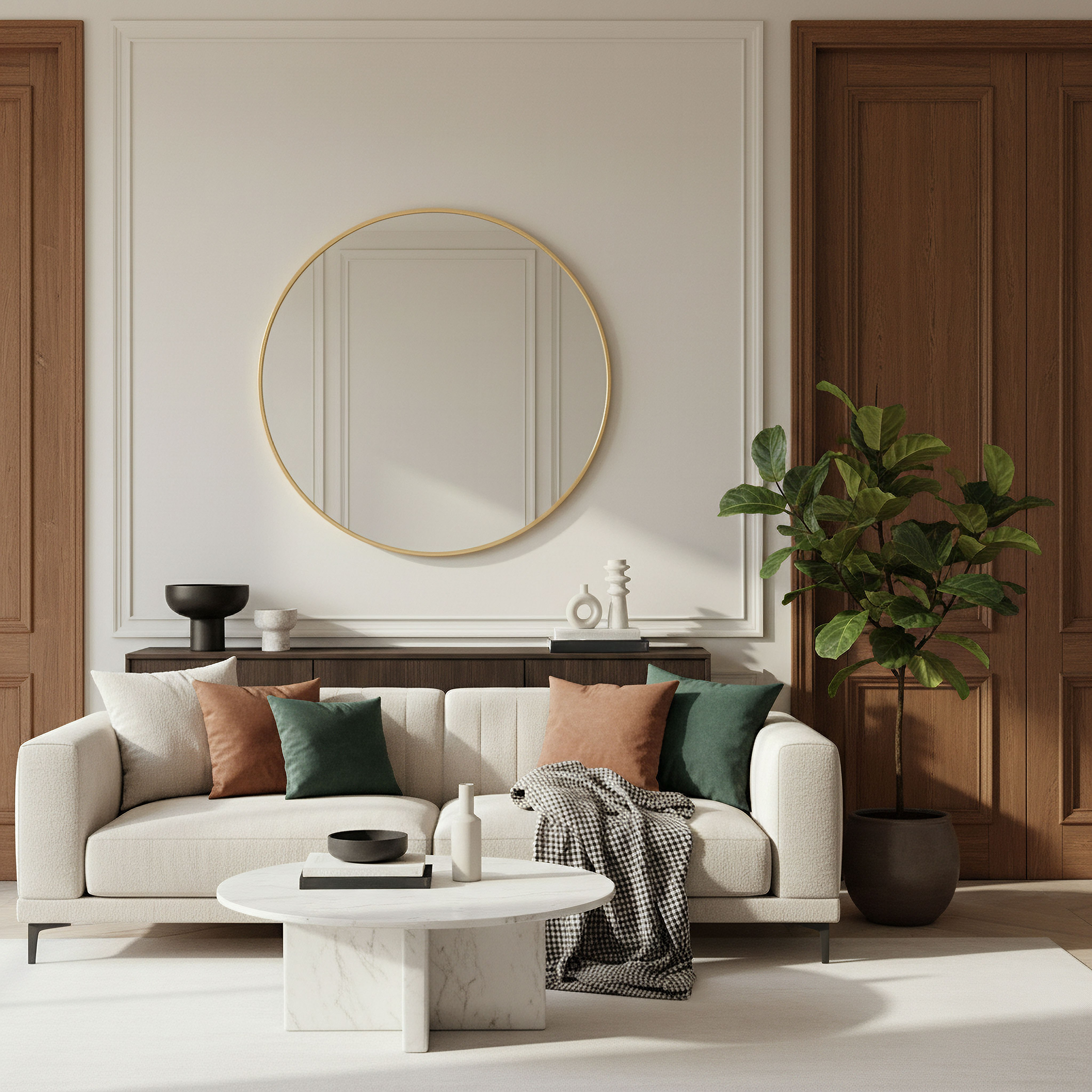 مرآة حائط مستديرة مع\ن بوفت من سابرينا - 60x60x2.5 سم-hbxhomeware-hbxdecorandfurnishings-image-3
